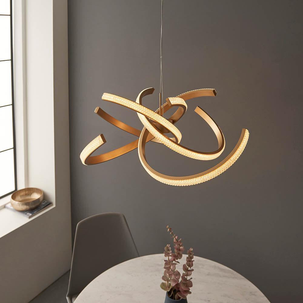 Endon Lorenzo 4 Light Gold Pendant Ceiling Light-Ceiling Pendant Lights-Endon Lighting hallway lighting photo Tiffany Lighting Direct