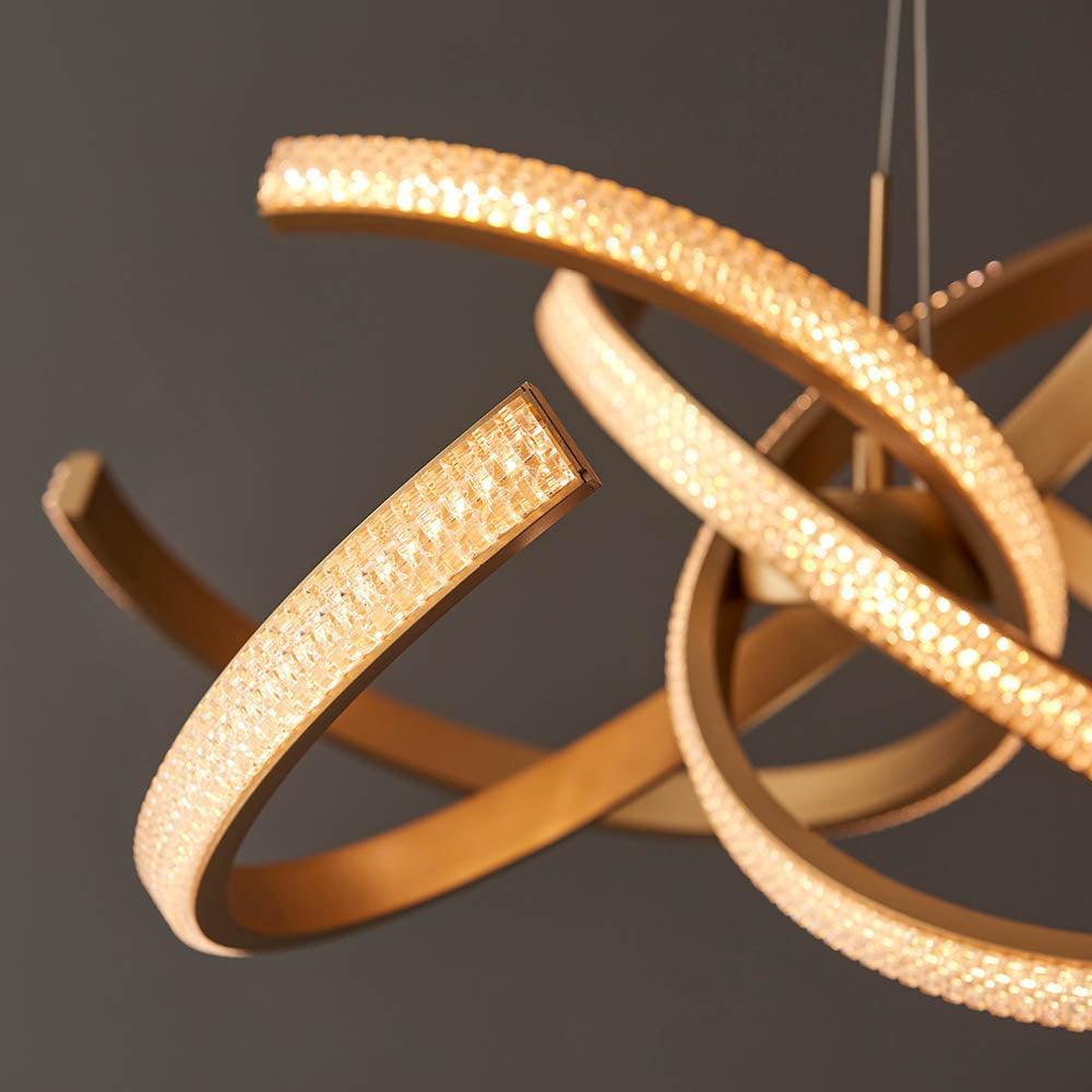 Endon Lorenzo 4 Light Gold Pendant Ceiling Light-Ceiling Pendant Lights-Endon Lighting Hallway Lighting Close upTiffany Lighting Direct