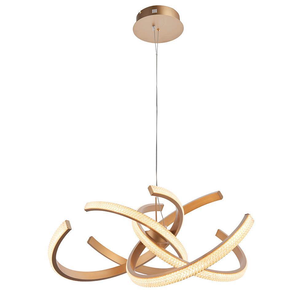 Endon Lorenzo 4 Light Gold Pendant Ceiling Light-Ceiling Pendant Lights-Endon Lighting Hallway Lighting Family Image Tiffany Lighting Direct