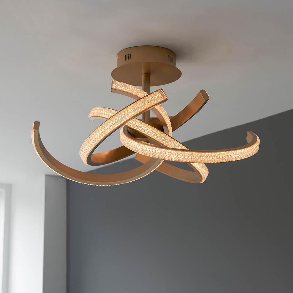 Endon Lorenzo 4 Light Semi Flush Ceiling Light Living Room Image 4