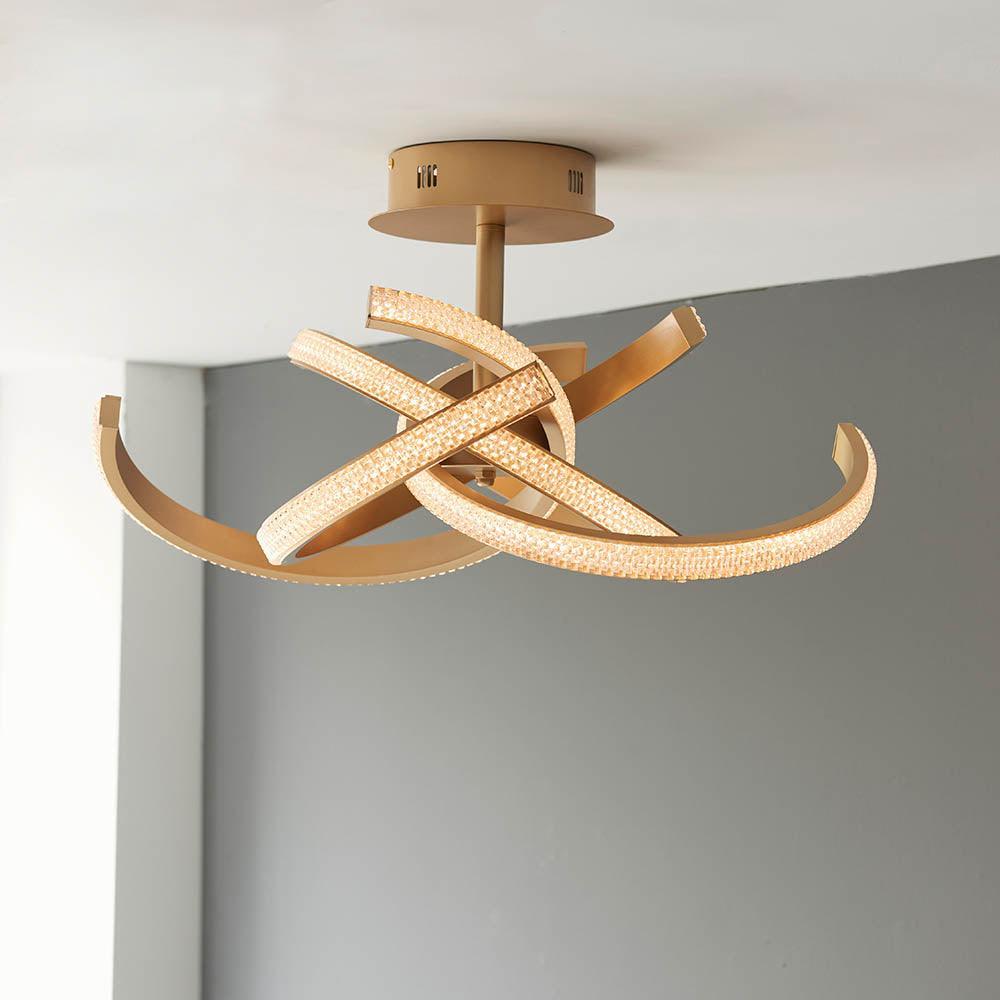 Endon Lorenzo 4 Light Semi Flush Ceiling Light Living Room Image 5