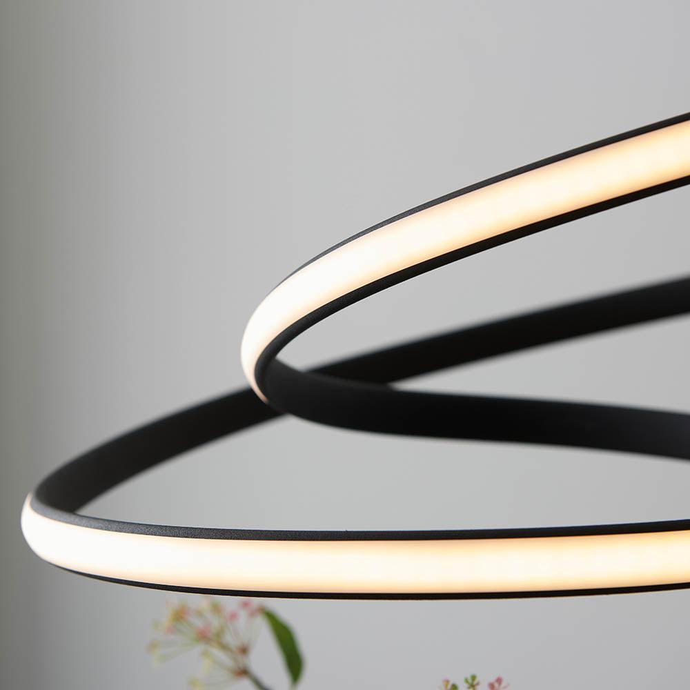 Endon Dune 1 Light Black Pendant Ceiling-Ceiling Pendant Lights-Endon Lighting Hallway Lighting Close upTiffany Lighting Direct