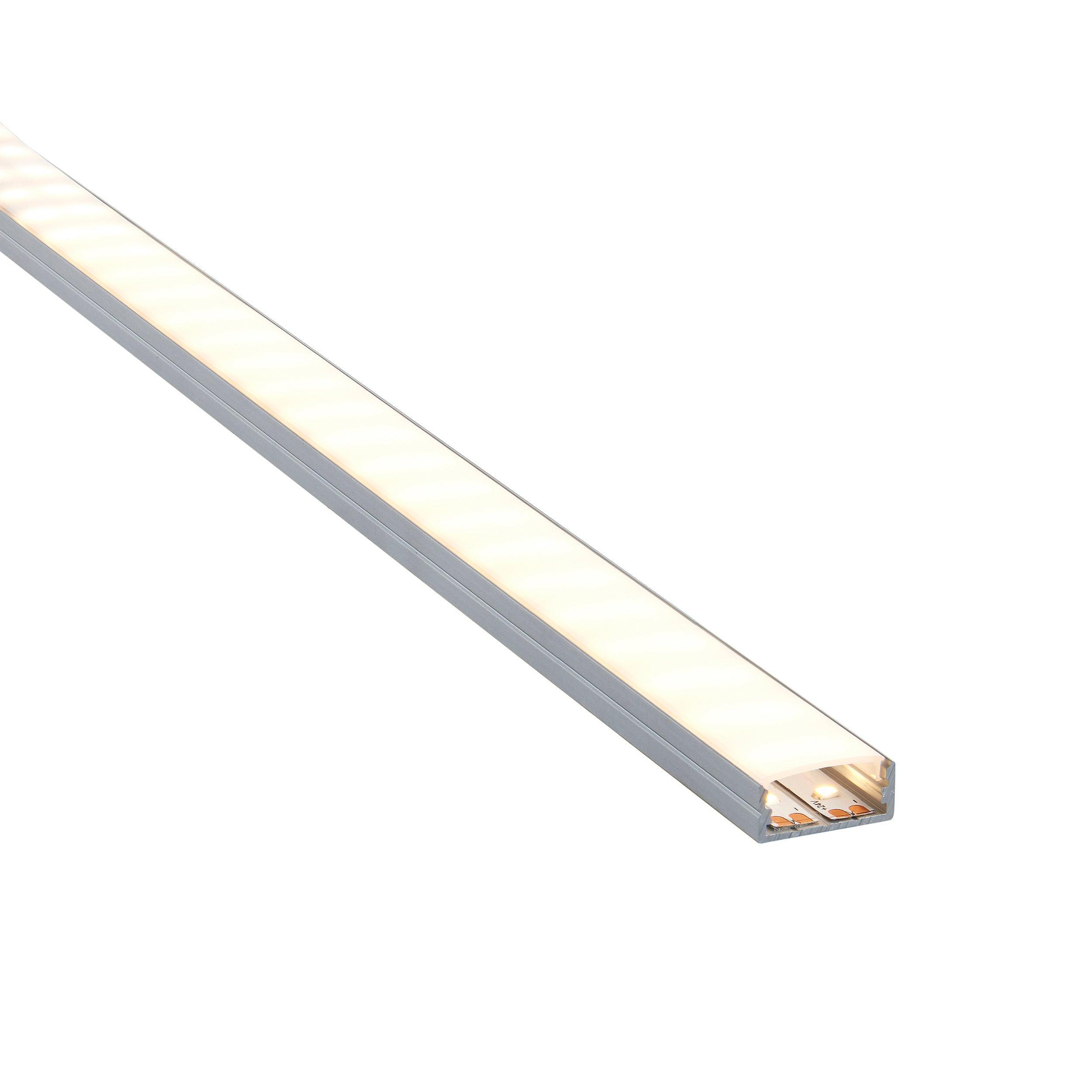 rigelslim surface wide 2m aluminium profile extrusion silver by saxby lighting, close up image 386