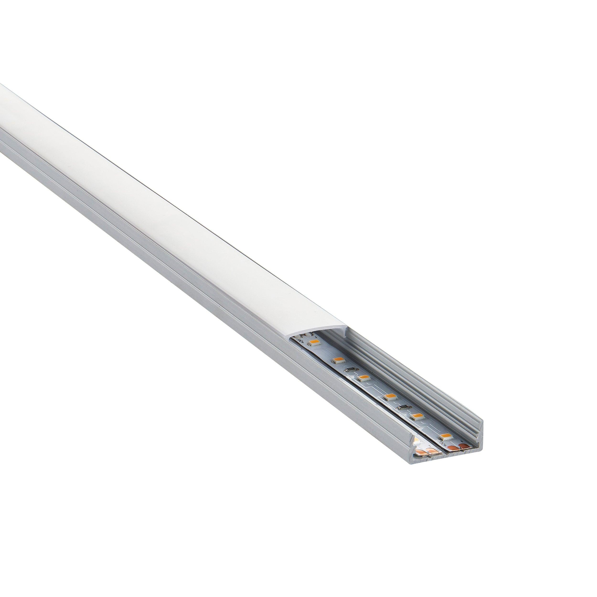 rigelslim surface wide 2m aluminium profile extrusion silver by saxby lighting, close up image 338