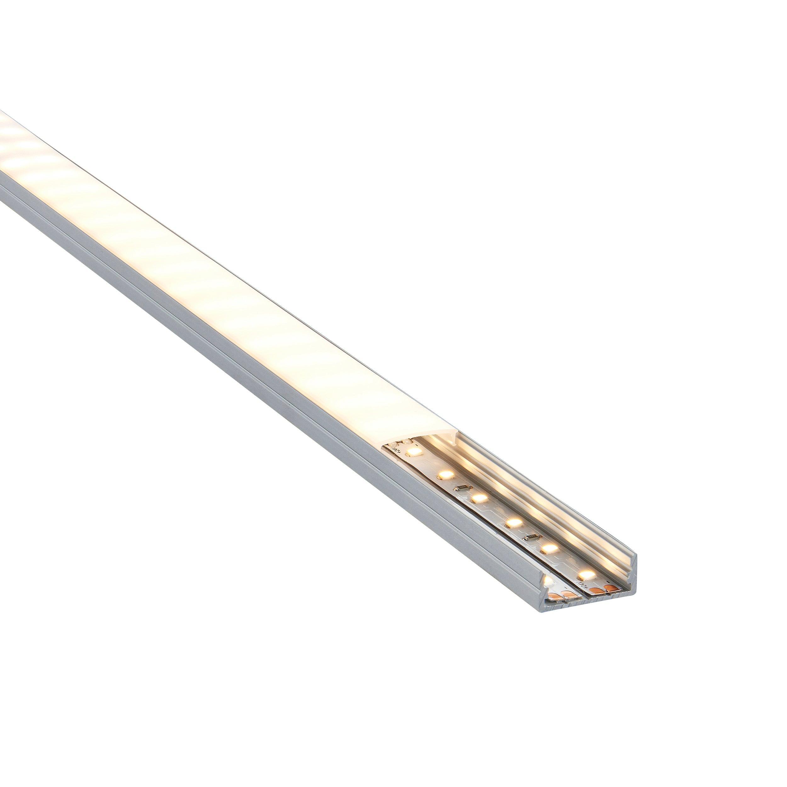 rigelslim surface wide 2m aluminium profile extrusion silver by saxby lighting, close up image 282
