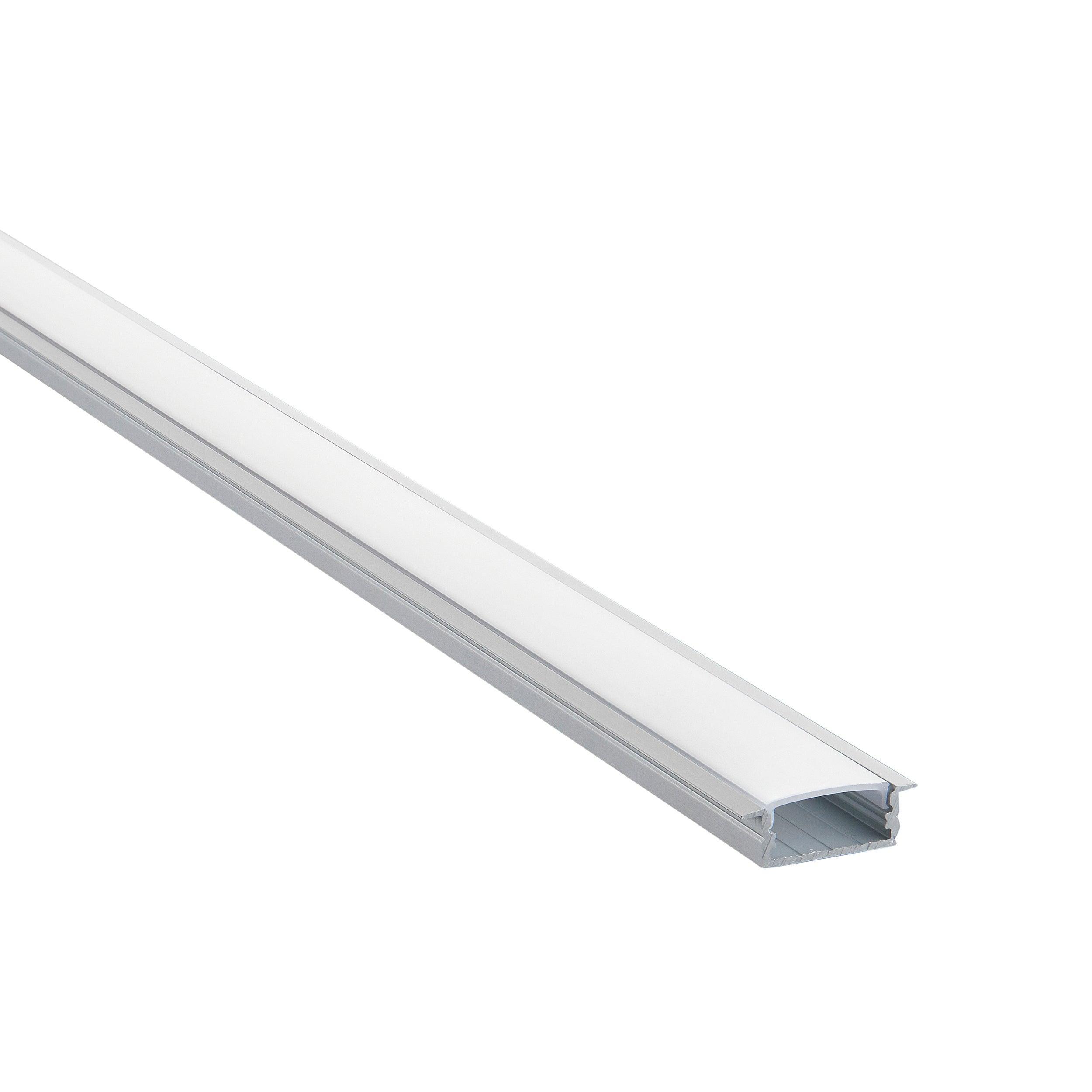 rigelslim recessed wide 2m aluminium profile extrusion silverby saxby lighting