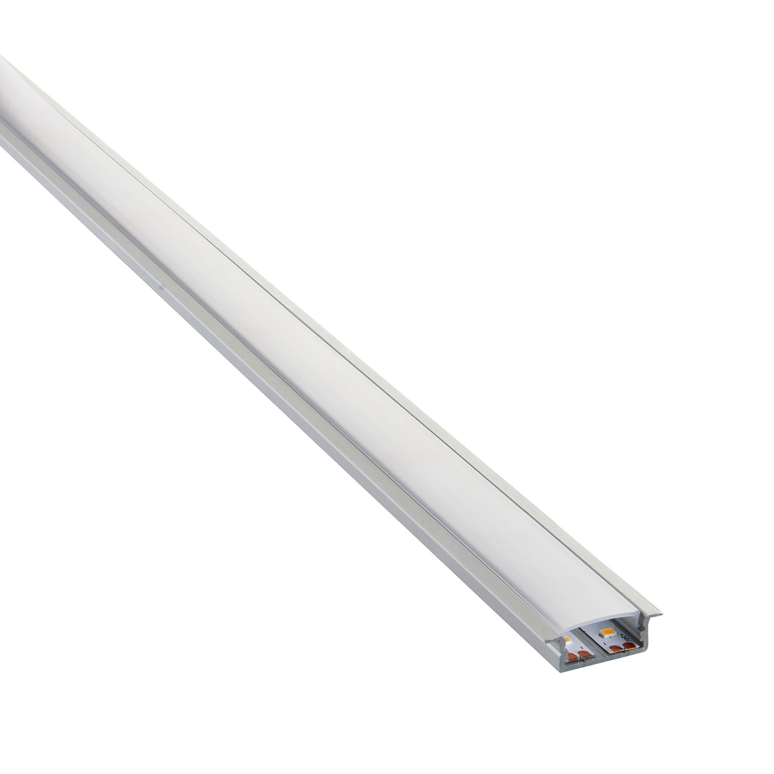 rigelslim recessed wide 2m aluminium profile extrusion silver by saxby lighting, close up image 447