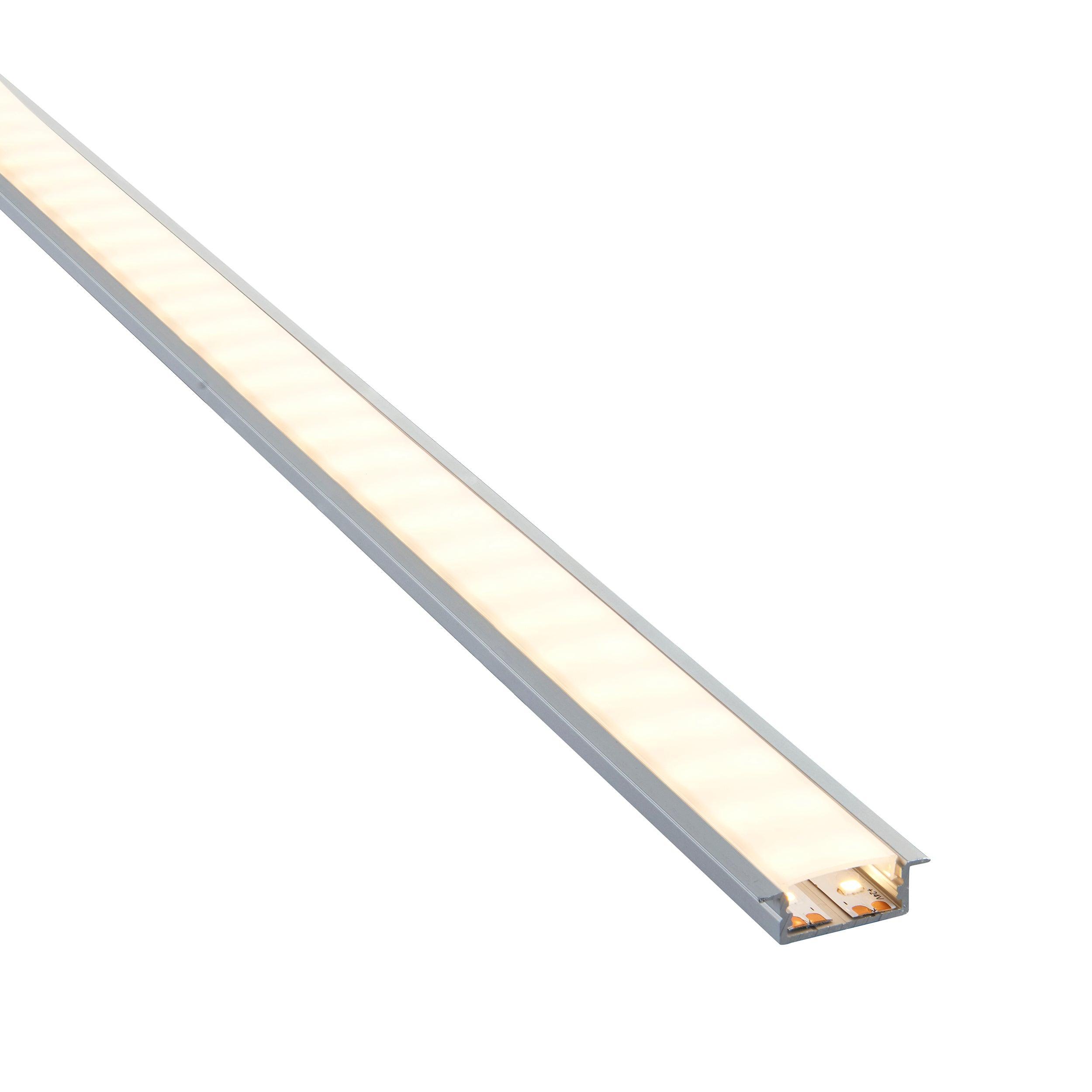 rigelslim recessed wide 2m aluminium profile extrusion silver by saxby lighting, close up image 395