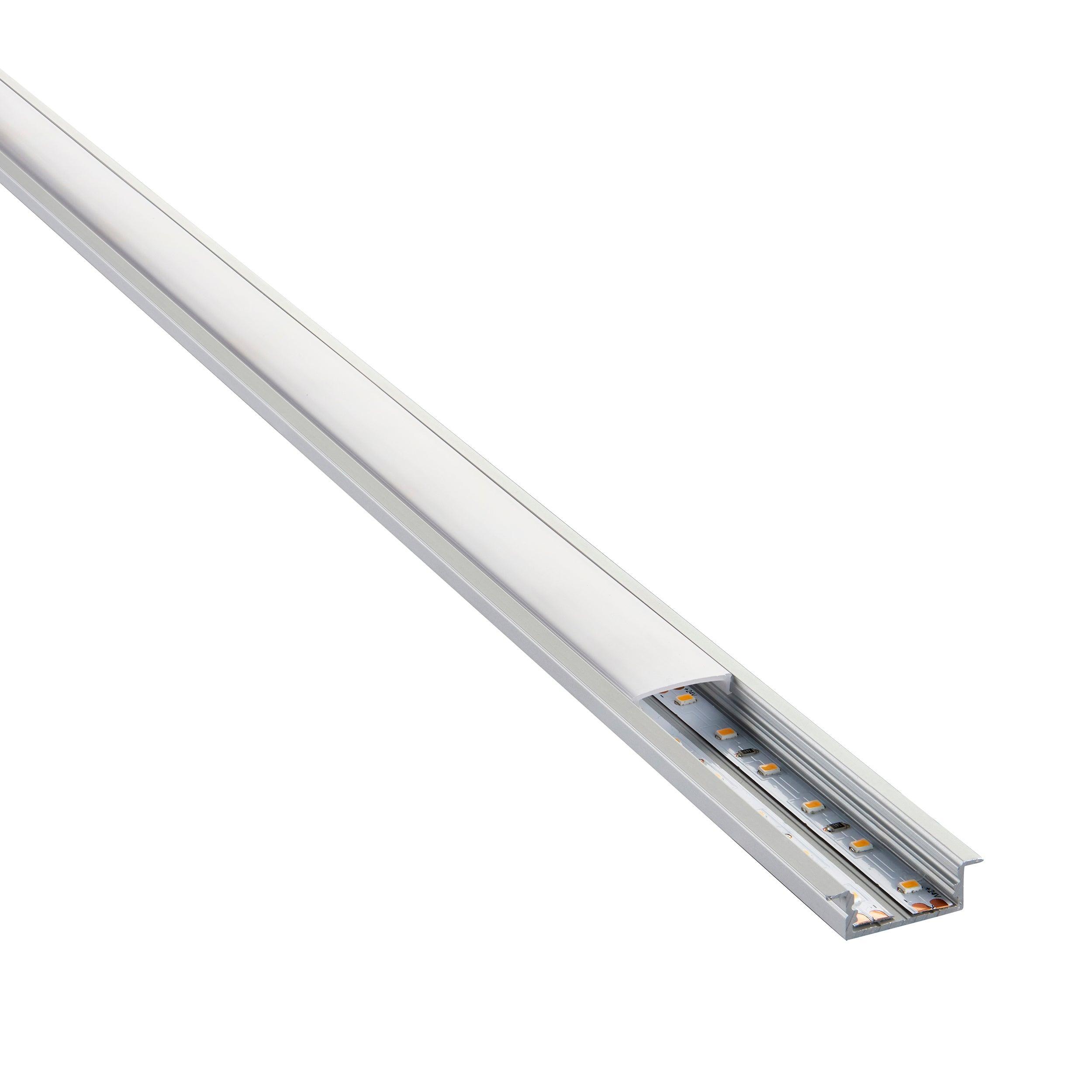 rigelslim recessed wide 2m aluminium profile extrusion silver by saxby lighting, close up image 343