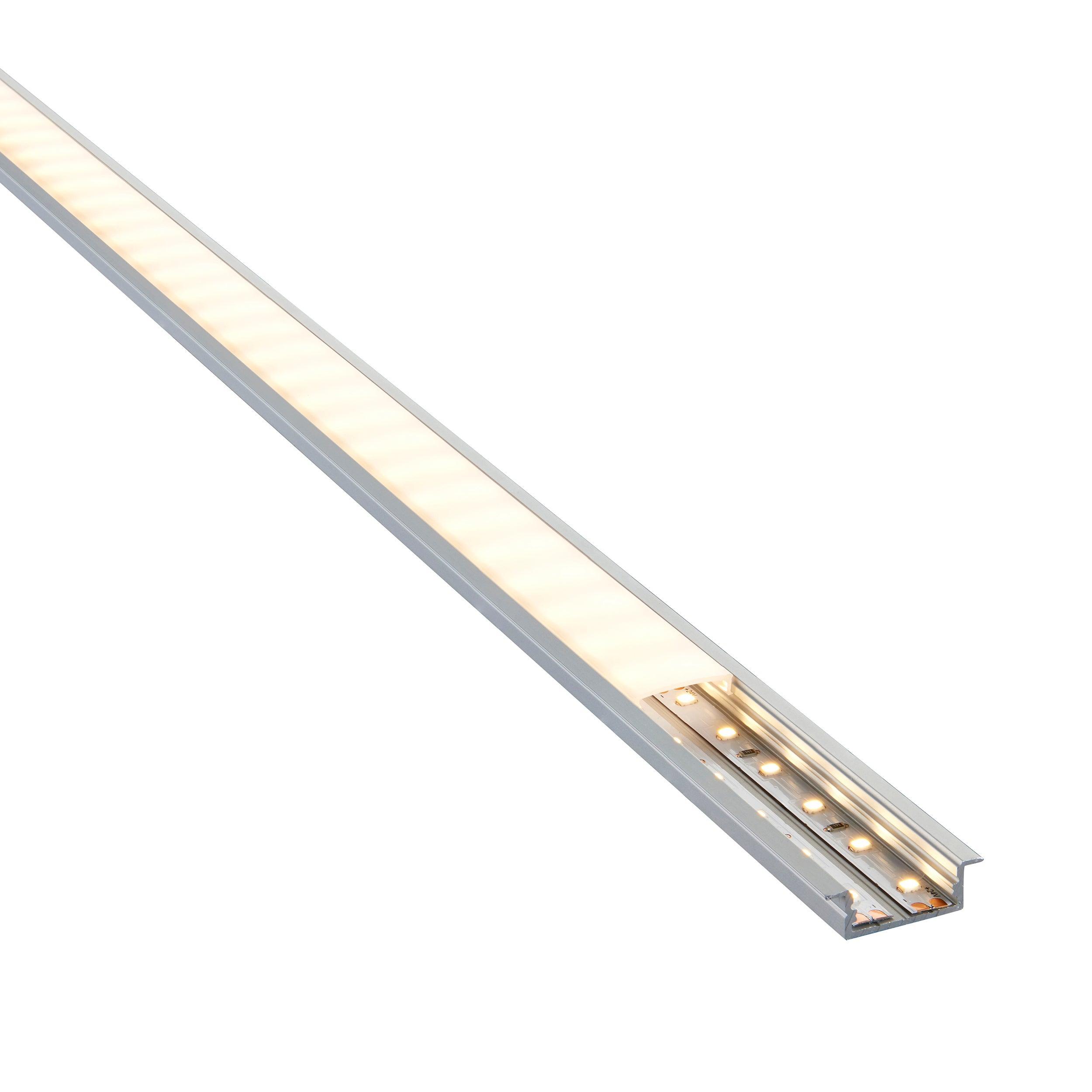 rigelslim recessed wide 2m aluminium profile extrusion silver by saxby lighting, close up image 286
