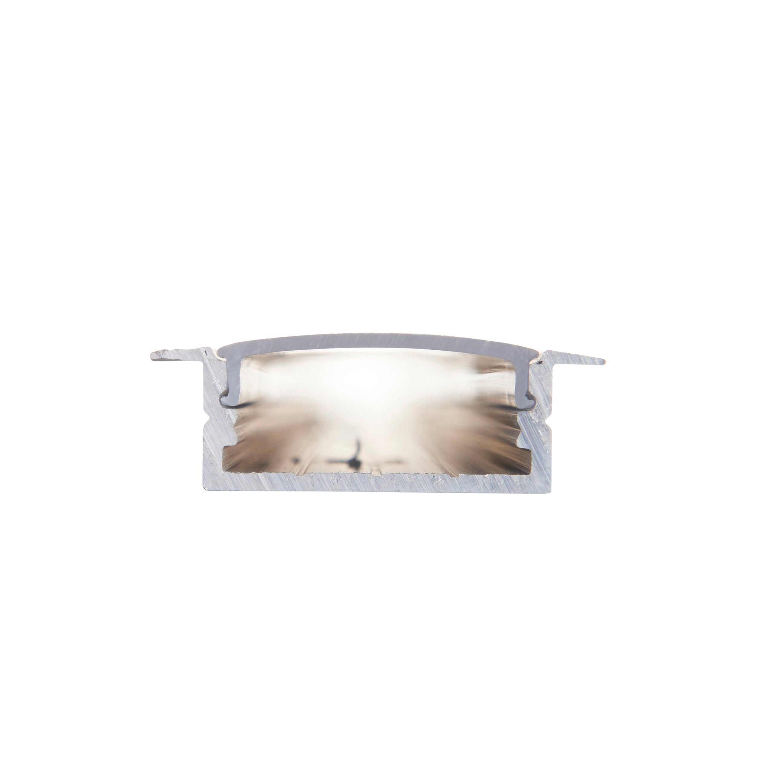 rigelslim recessed wide 2m aluminium profile extrusion silver by saxby lighting, close up image 215