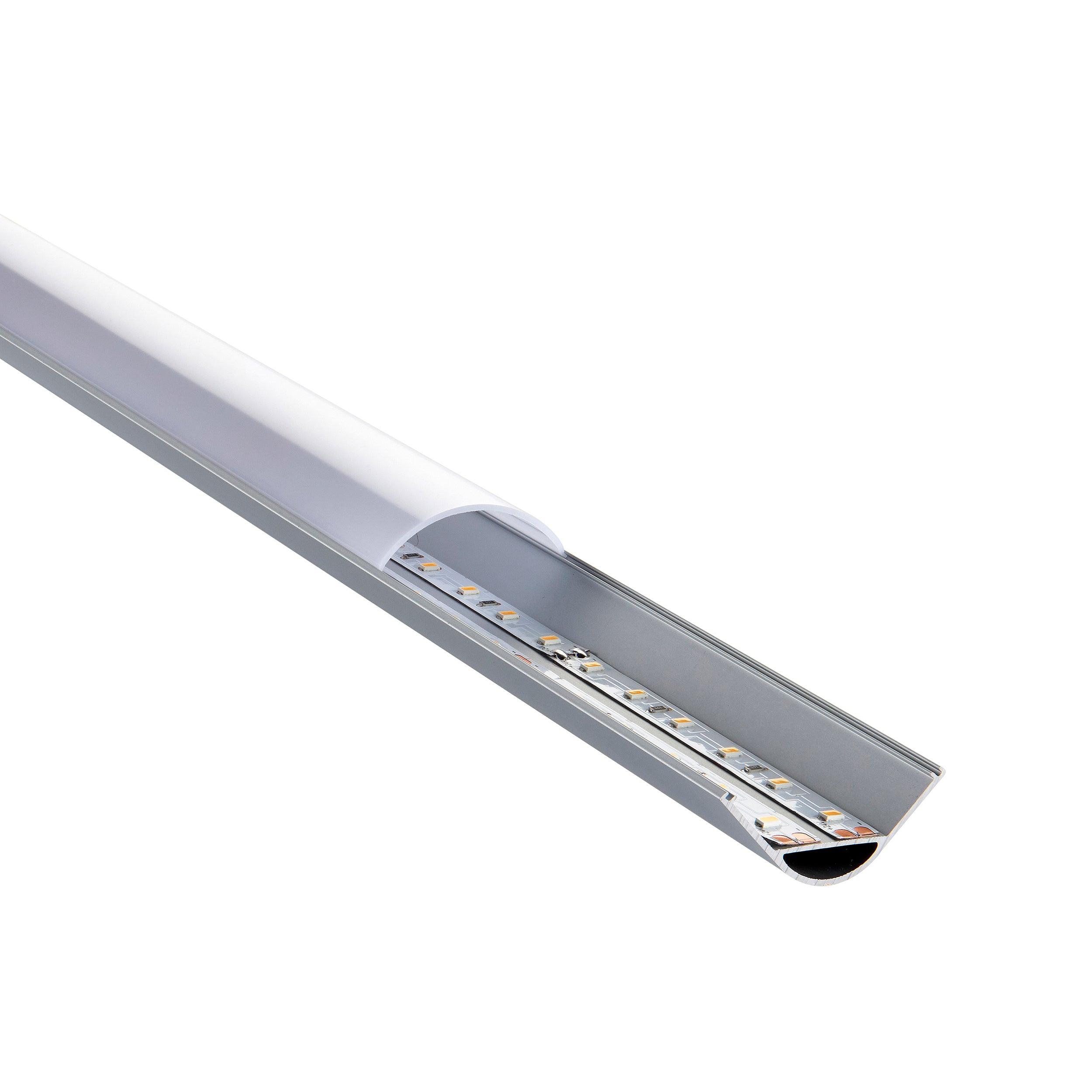 rigel corner wide 2m aluminium profile extrusion silver by saxby lighting, close up image 452