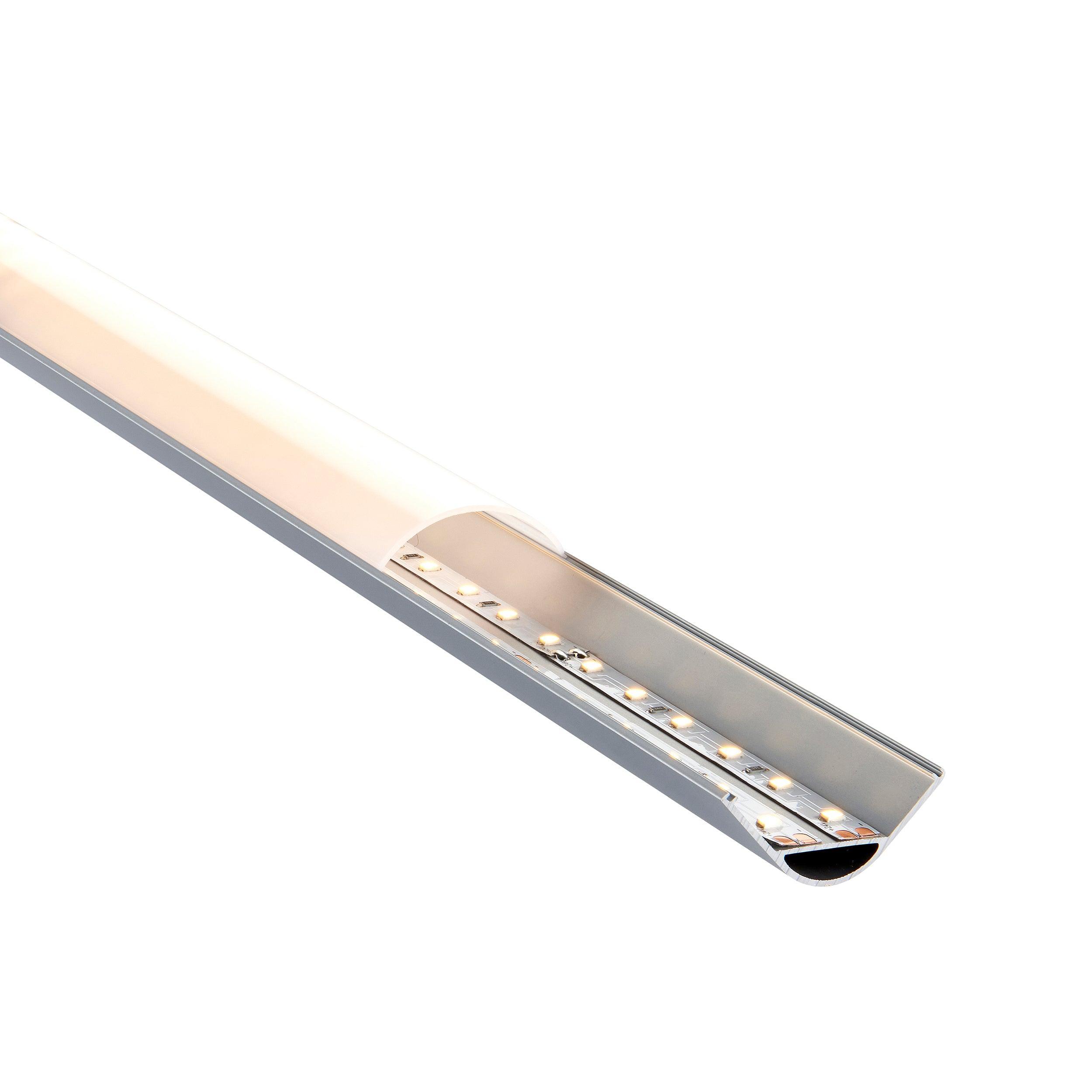 rigel corner wide 2m aluminium profile extrusion silver by saxby lighting, close up image 398