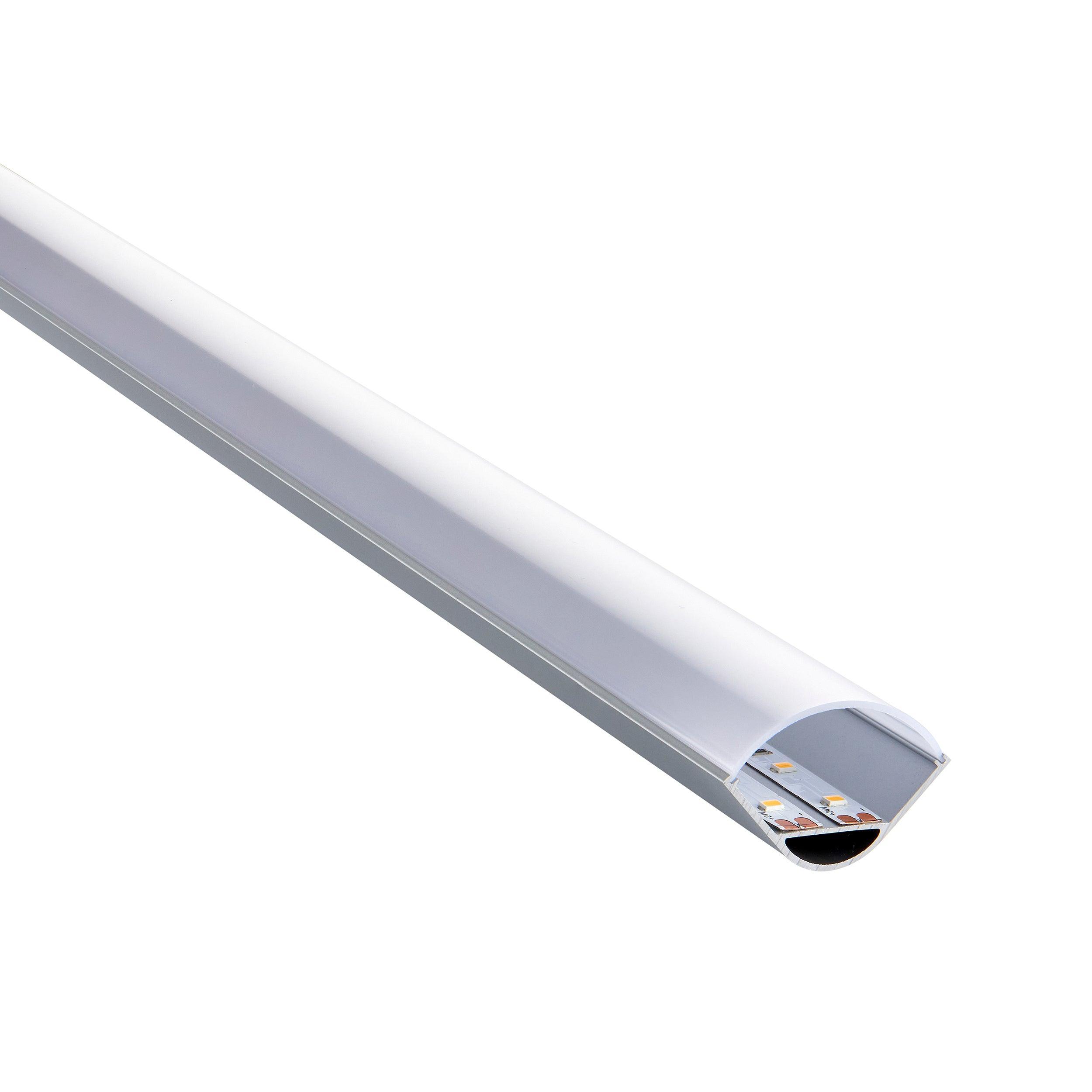 rigel corner wide 2m aluminium profile extrusion silver by saxby lighting, close up image 345