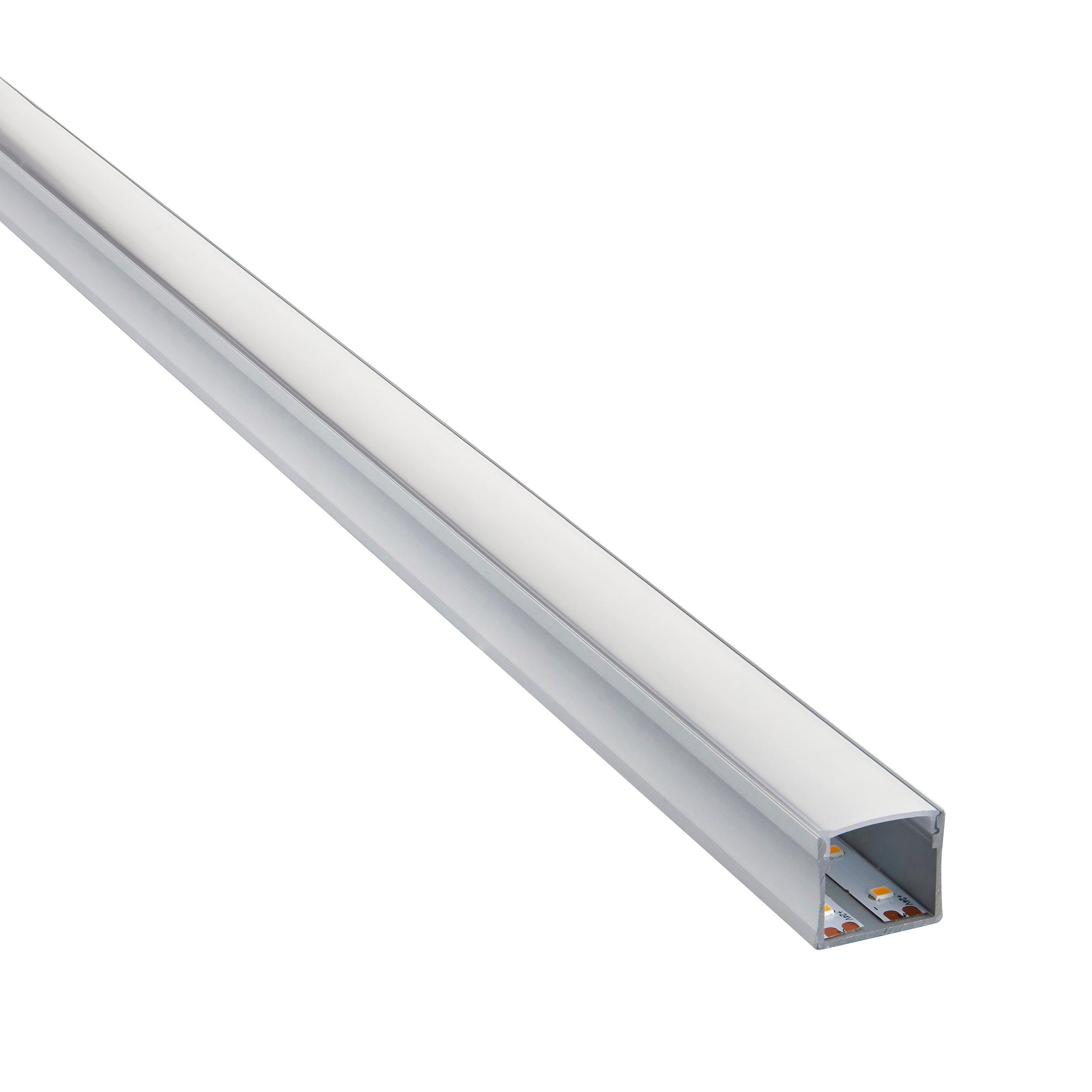 rigel surface wide 2m aluminium profile extrusion silver by saxby lighting, close up image 342