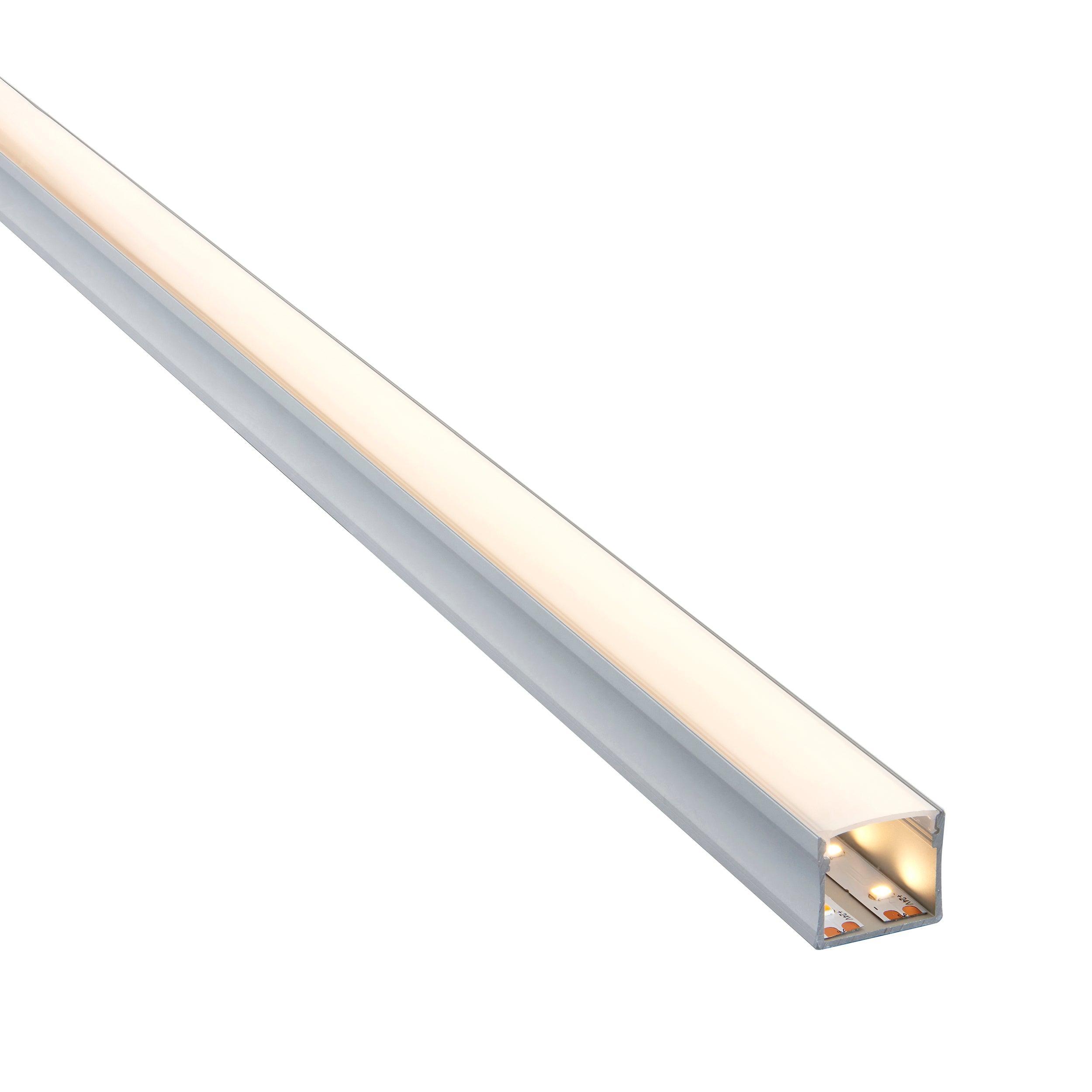 rigel surface wide 2m aluminium profile extrusion silver by saxby lighting, close up image 285