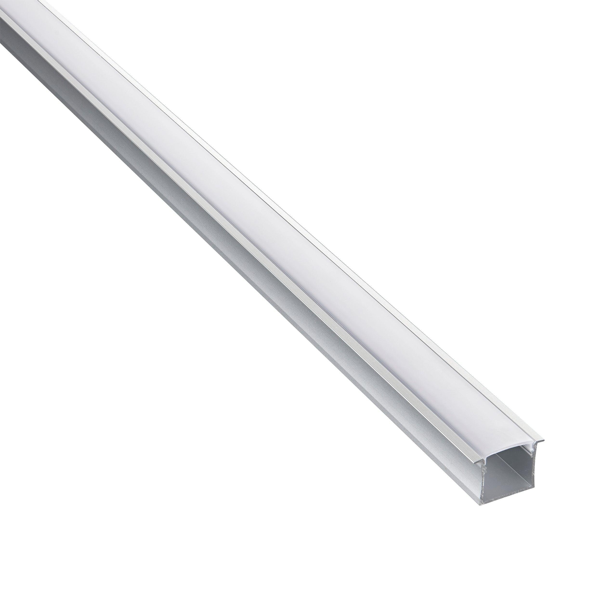 rigel recessed wide 2m aluminium profile extrusion silverby saxby lighting