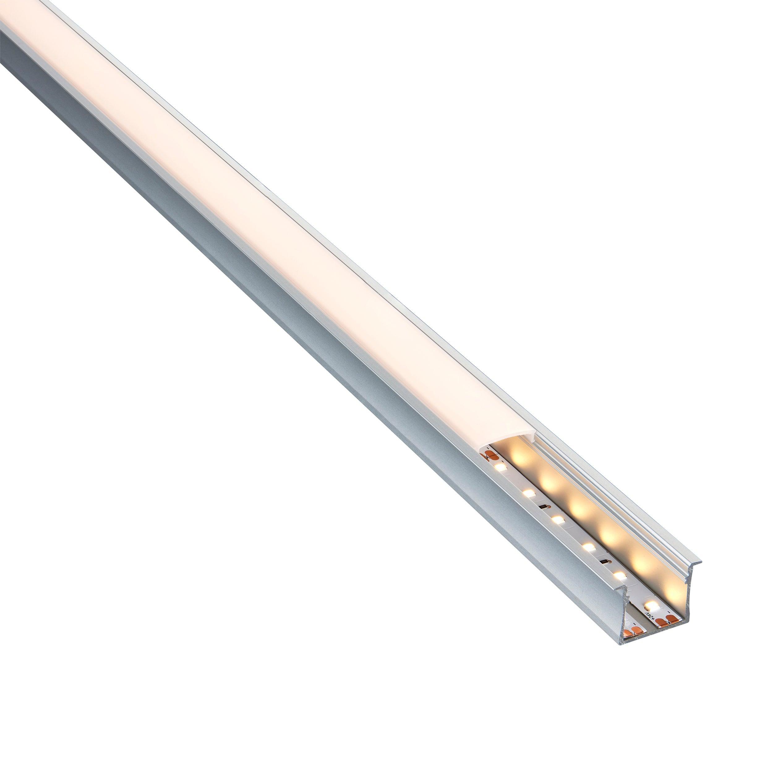 rigel recessed wide 2m aluminium profile extrusion silver by saxby lighting, close up image 396