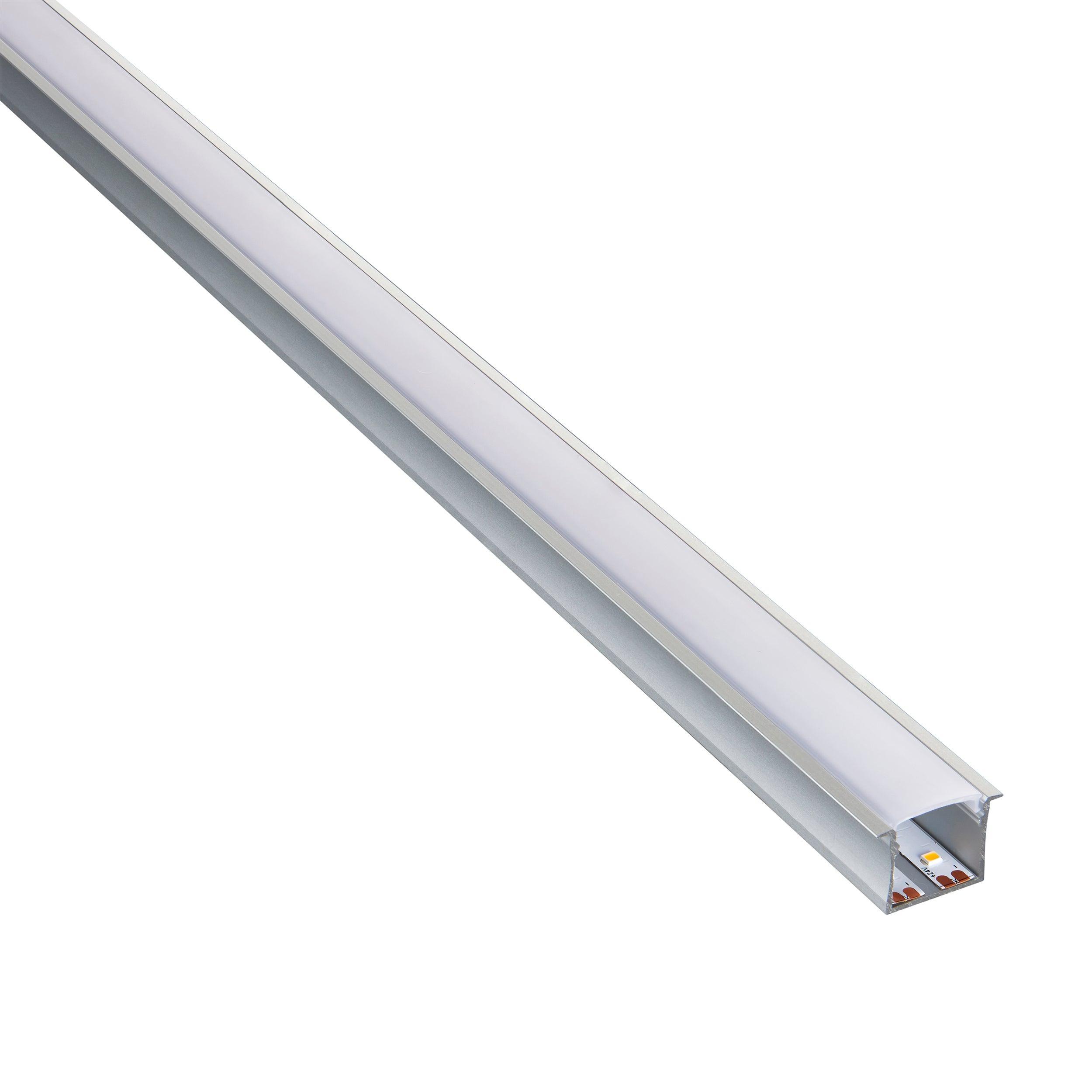 rigel recessed wide 2m aluminium profile extrusion silver by saxby lighting, close up image 344