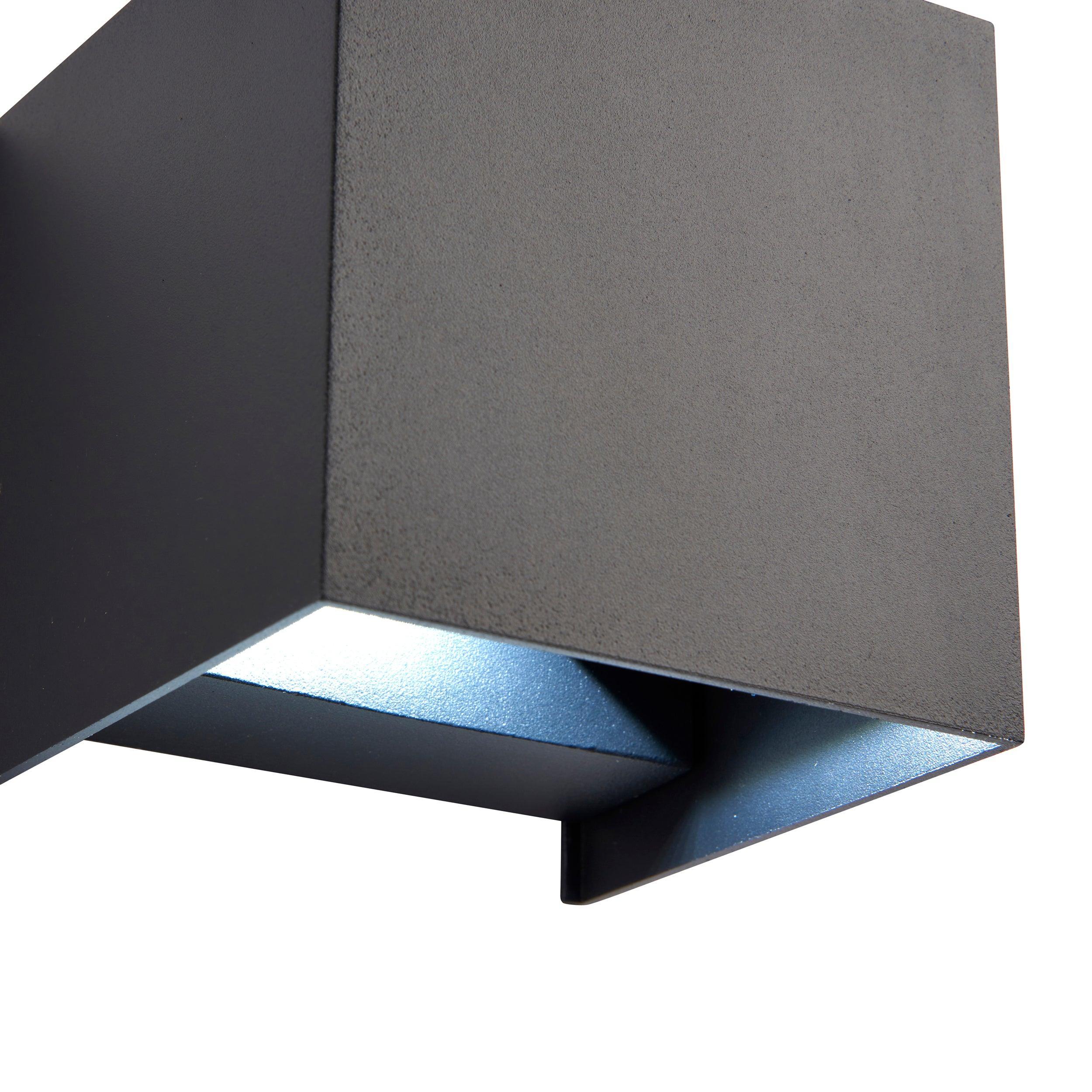 glover cct black outdoor wall light ip44 5 5w by saxby lighting, close up image 108