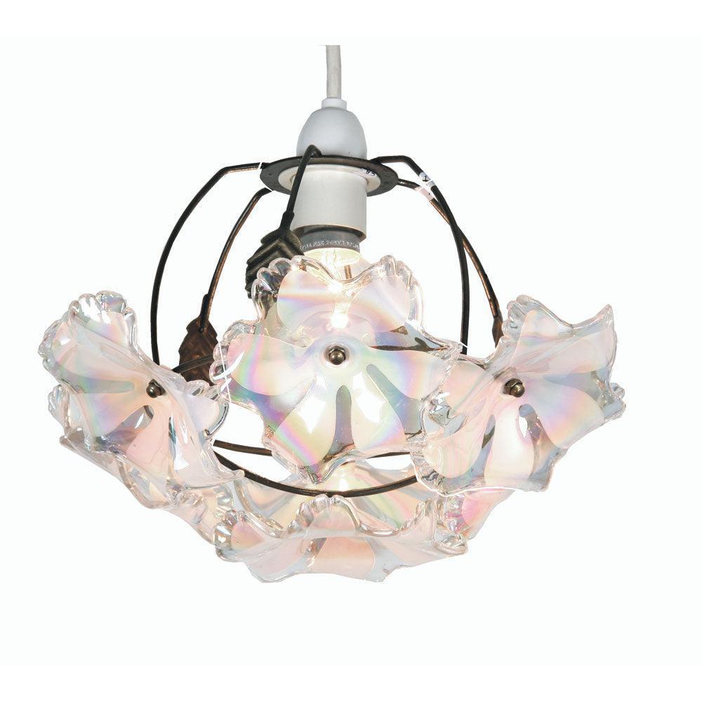 abeba small acrylic flower brass non electric ceiling pendant Living Room Image