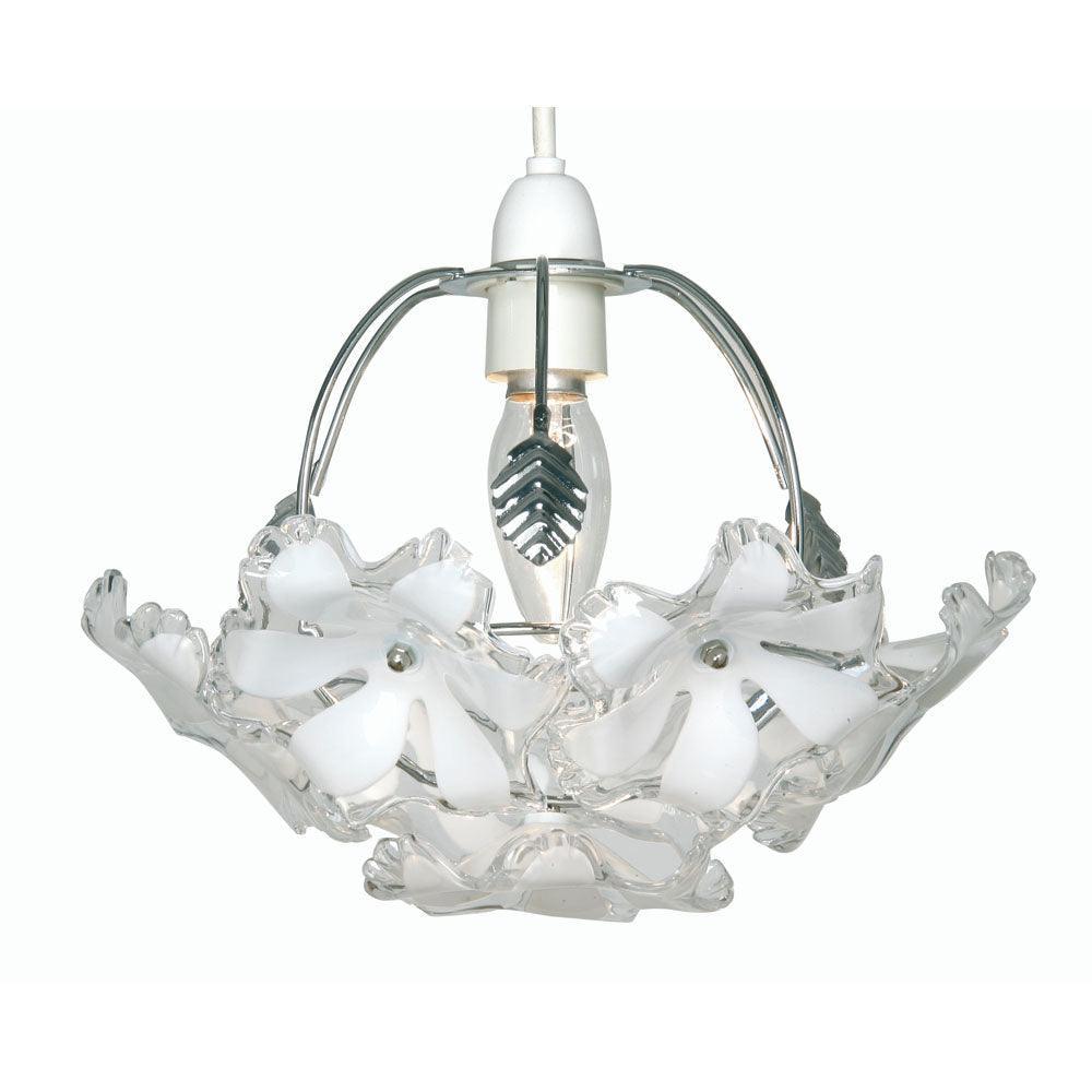 abeba small acrylic flower chrome non electric pendant Living Room Image