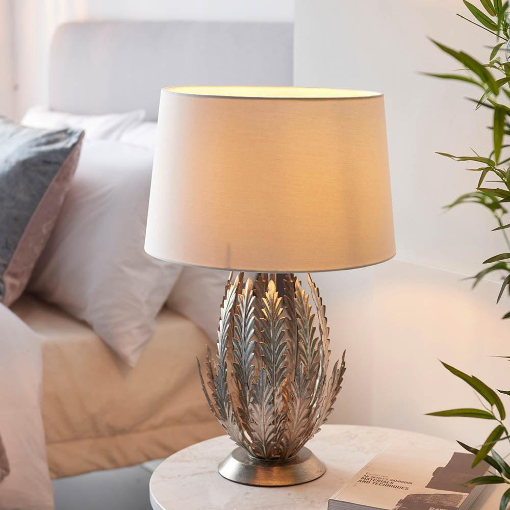 Endon Delphine 1 Light Silver Leaf Table Lamp 3