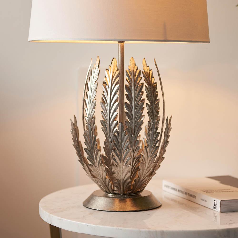 Endon Delphine 1 Light Silver Leaf Table Lamp 7
