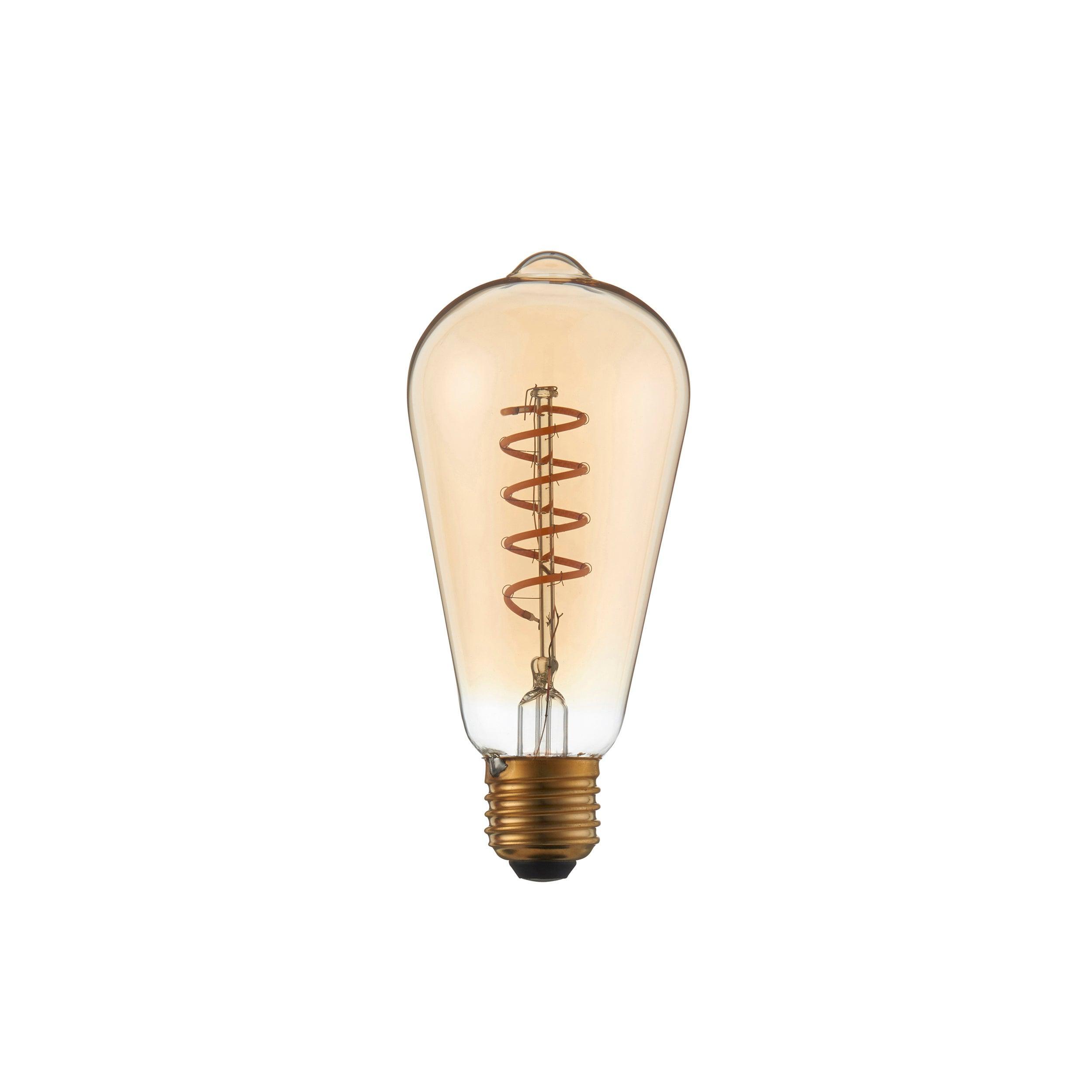 twist e27 filament amber glass pear dimmable 4w led light bulb Living room lighting image