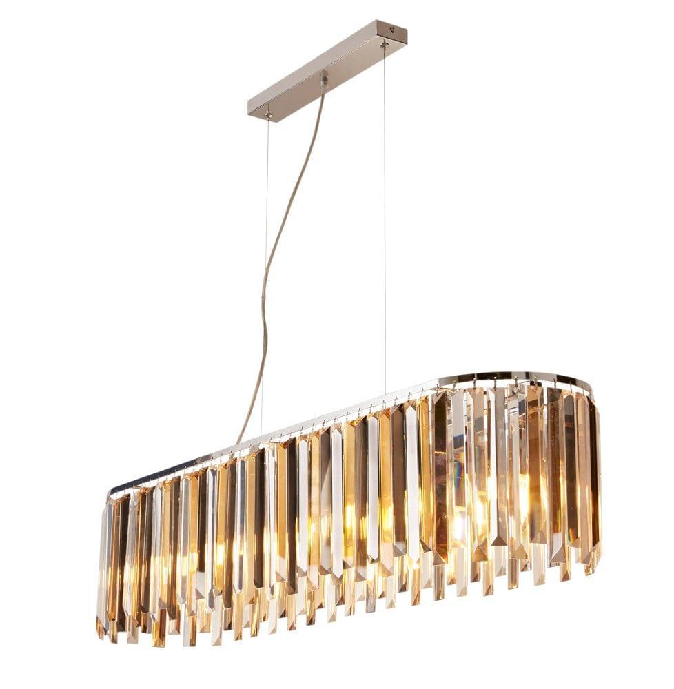 Clarissa 8 Light Chrome Ceiling Pendant Bar - Crystal Drops-Ceiling Pendant Lights-1-Tiffany Lighting Direct