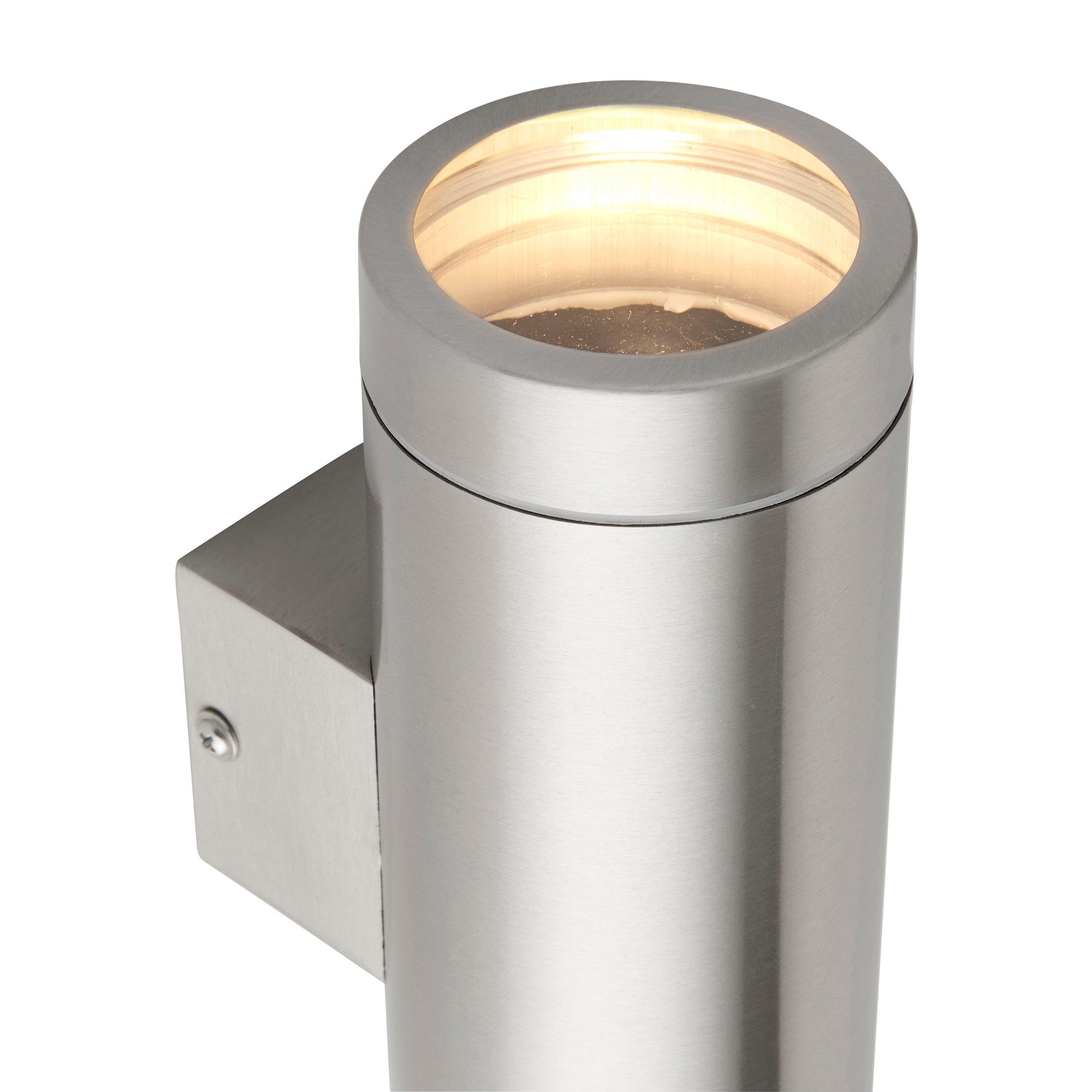 palin stainless steel xl outdoor wall light ip44 7w by saxby lighting, close up image 124