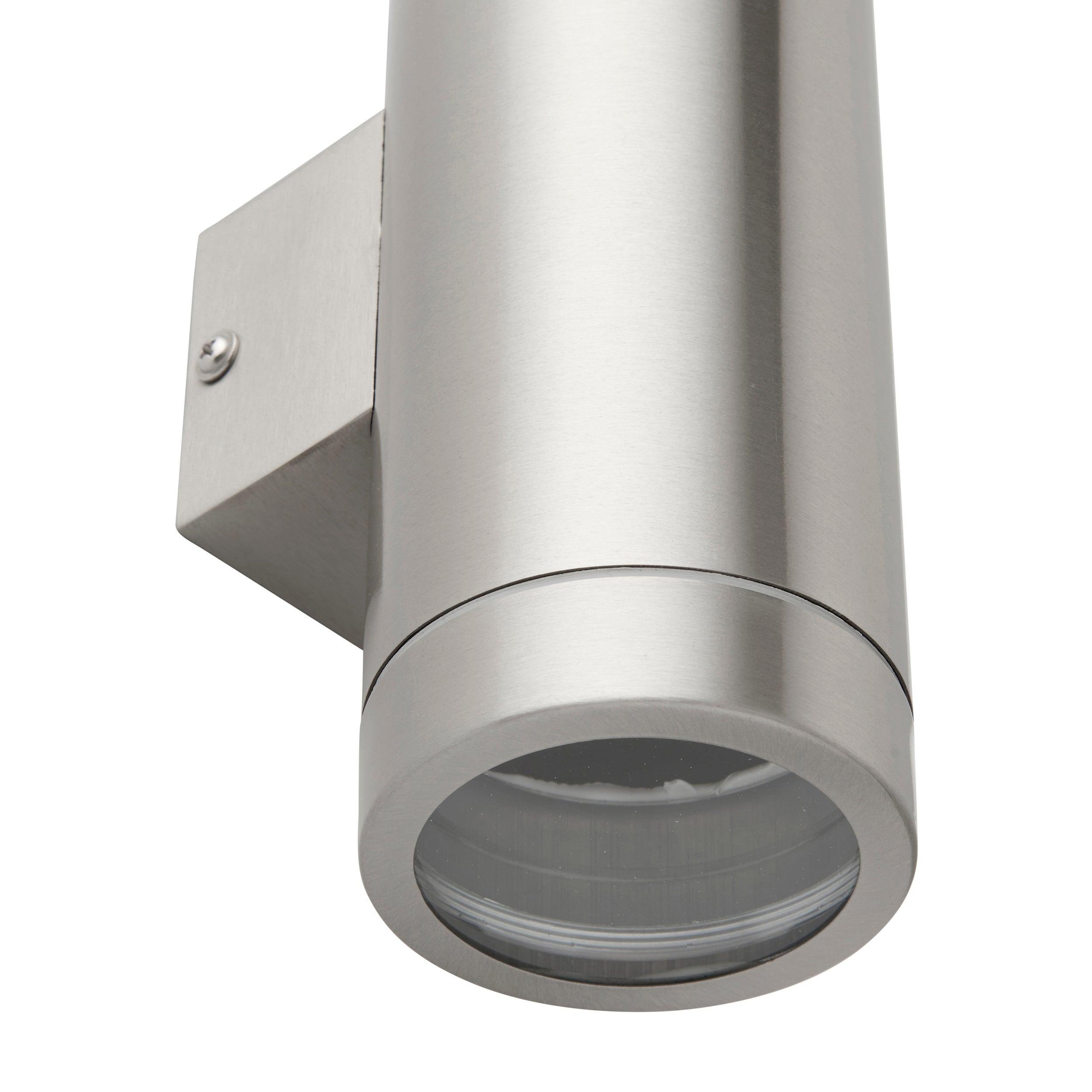 palin stainless steel xl outdoor wall light ip44 7w by saxby lighting, close up image 54
