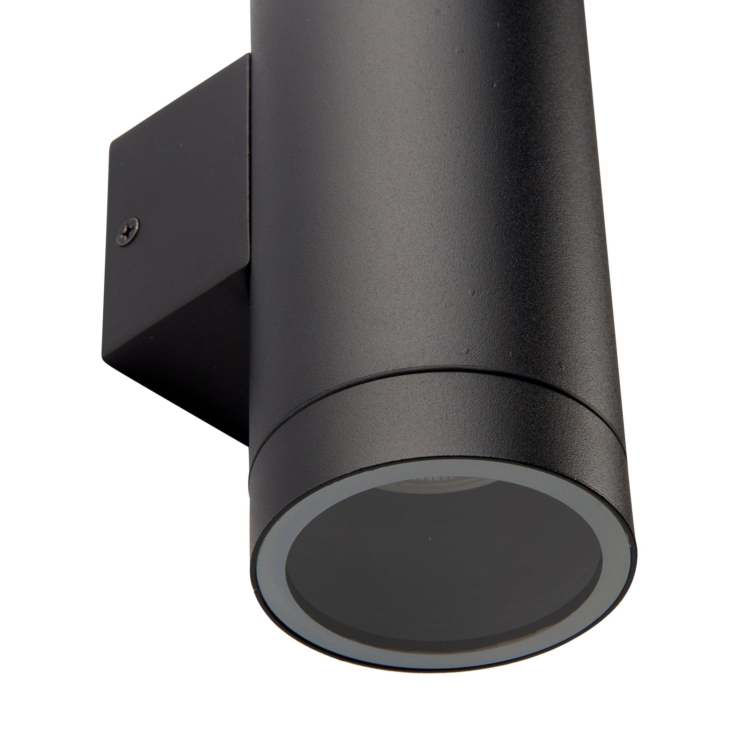palin black xl outdoor wall light ip44 7w by saxby lighting, close up image 53