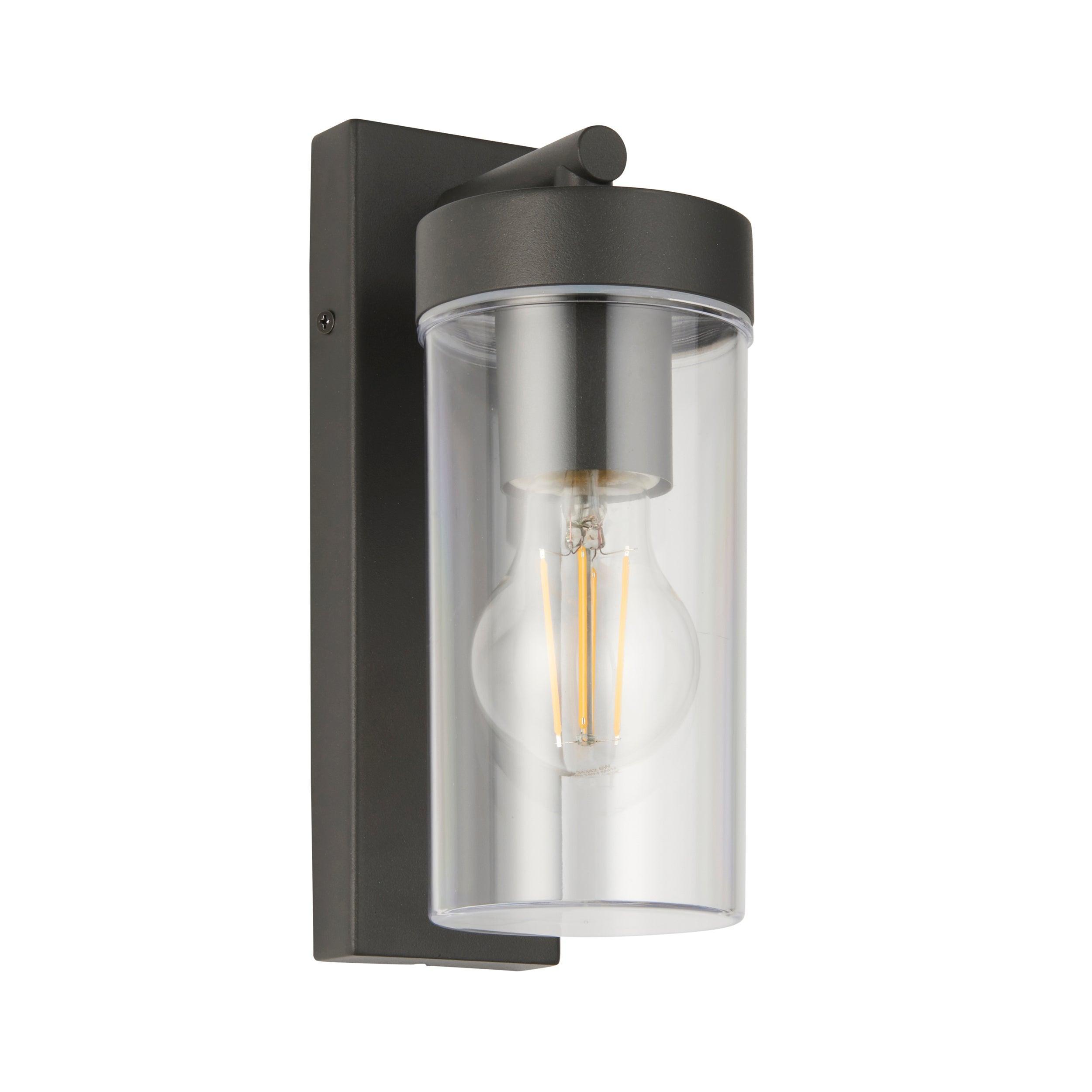 hayden grey outdoor wall light ip44 15wby Saxby Lighting, close up image