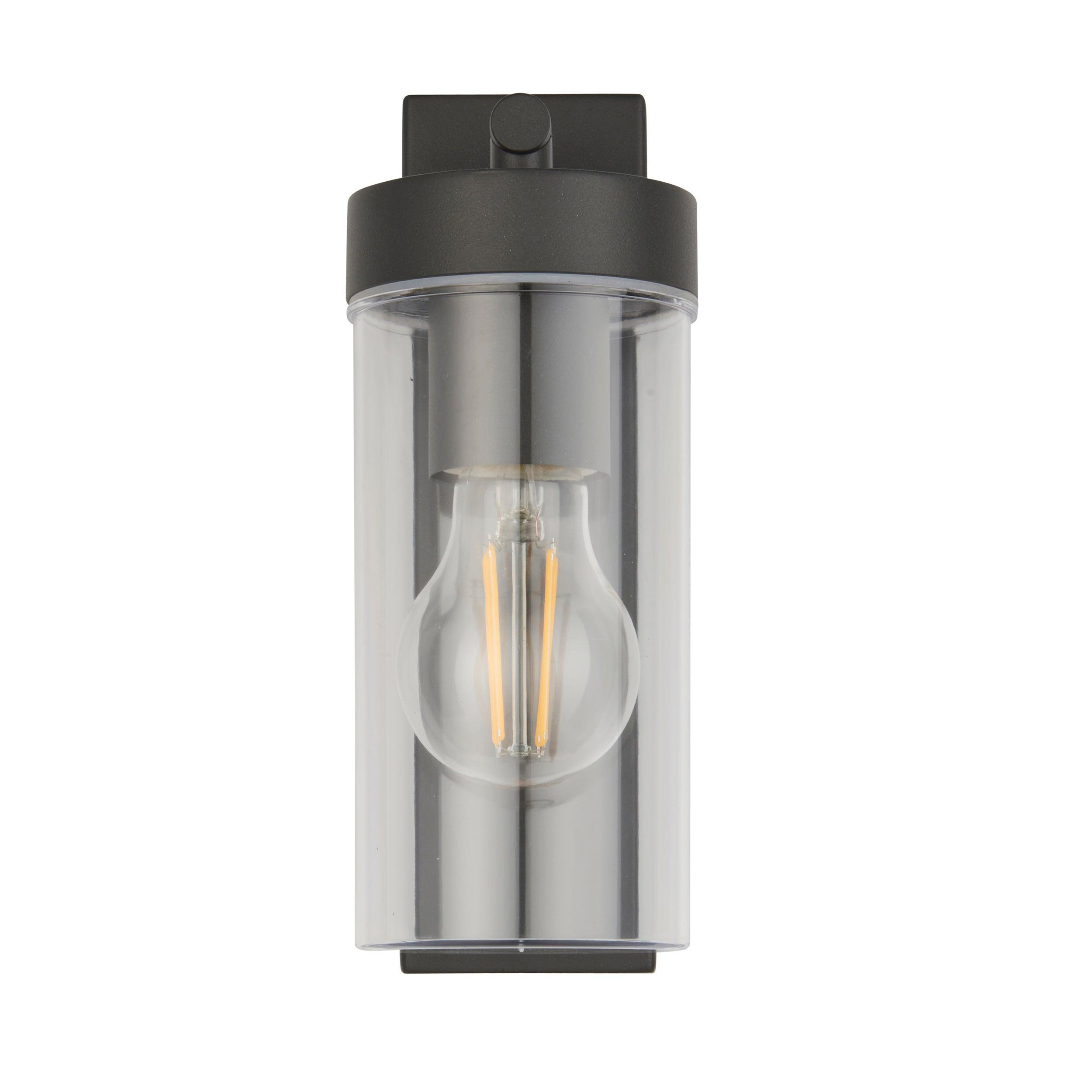 hayden grey outdoor wall light ip44 15w by saxby lighting, close up image 89