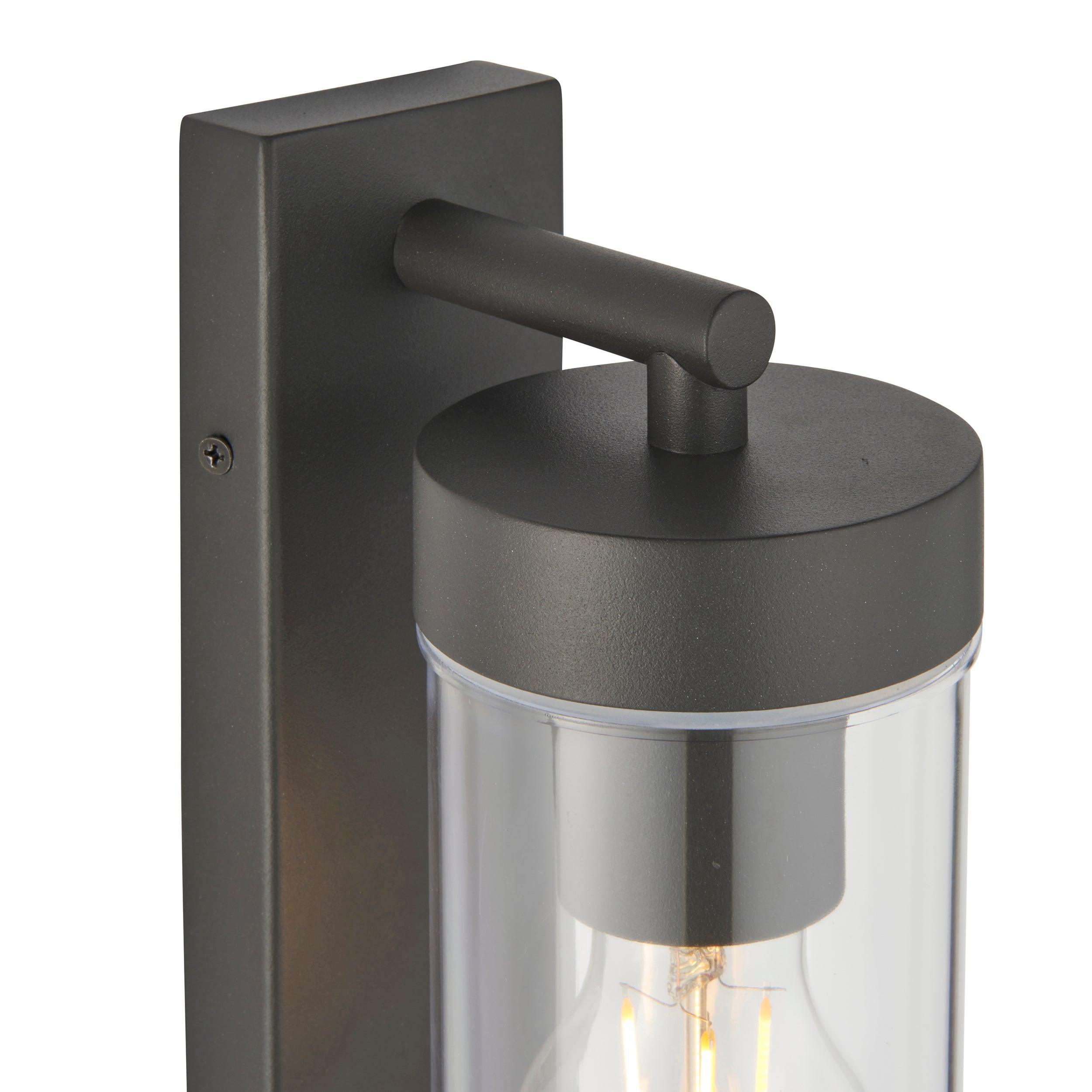 hayden grey outdoor wall light ip44 15w by saxby lighting, close up image 71