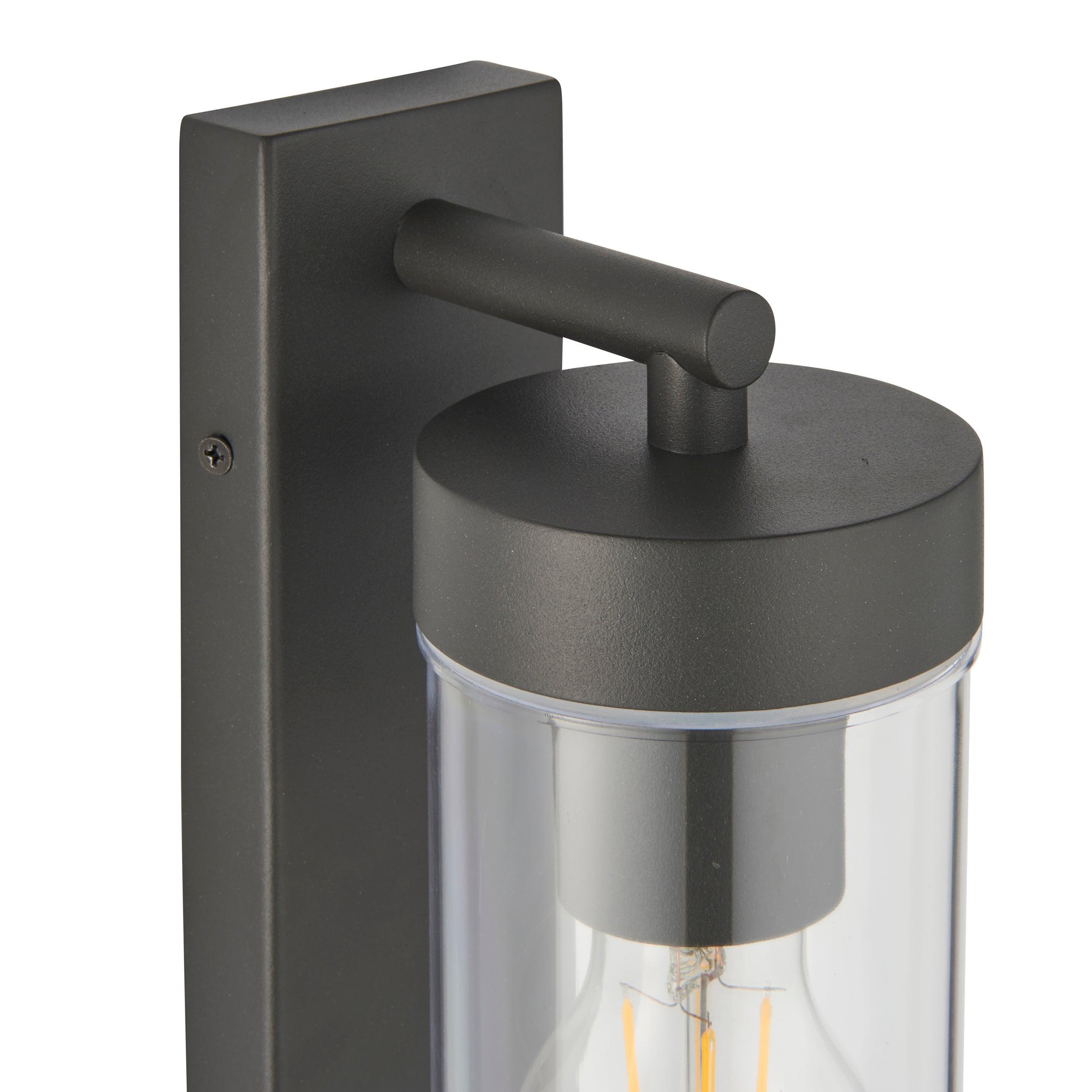 hayden grey outdoor wall light ip44 15w by saxby lighting, close up image 52
