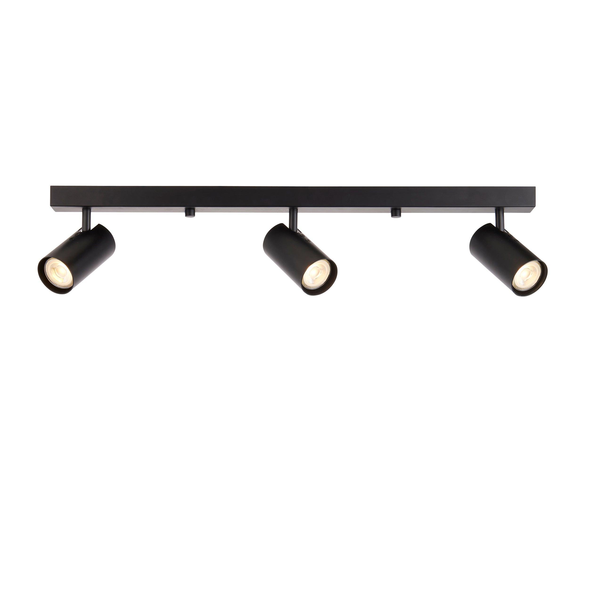 rez 3 light black modern adjustable plate spot light by Endon Lighting Living room image