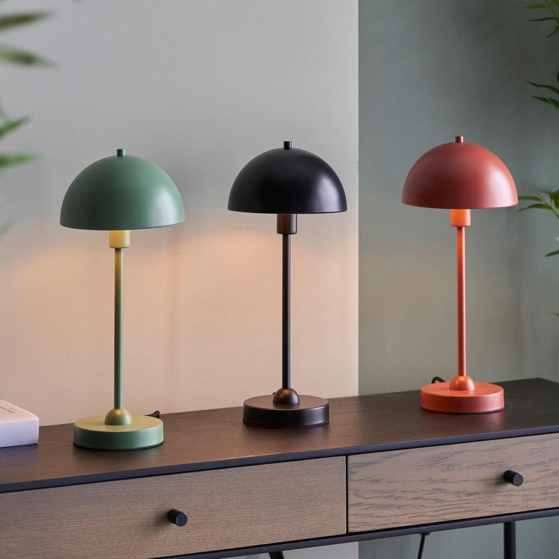 Saroma 1 Light Matt Green Table Lamp-Endon Lighting-Living-Room-Tiffany Lighting Direct-[image-position]