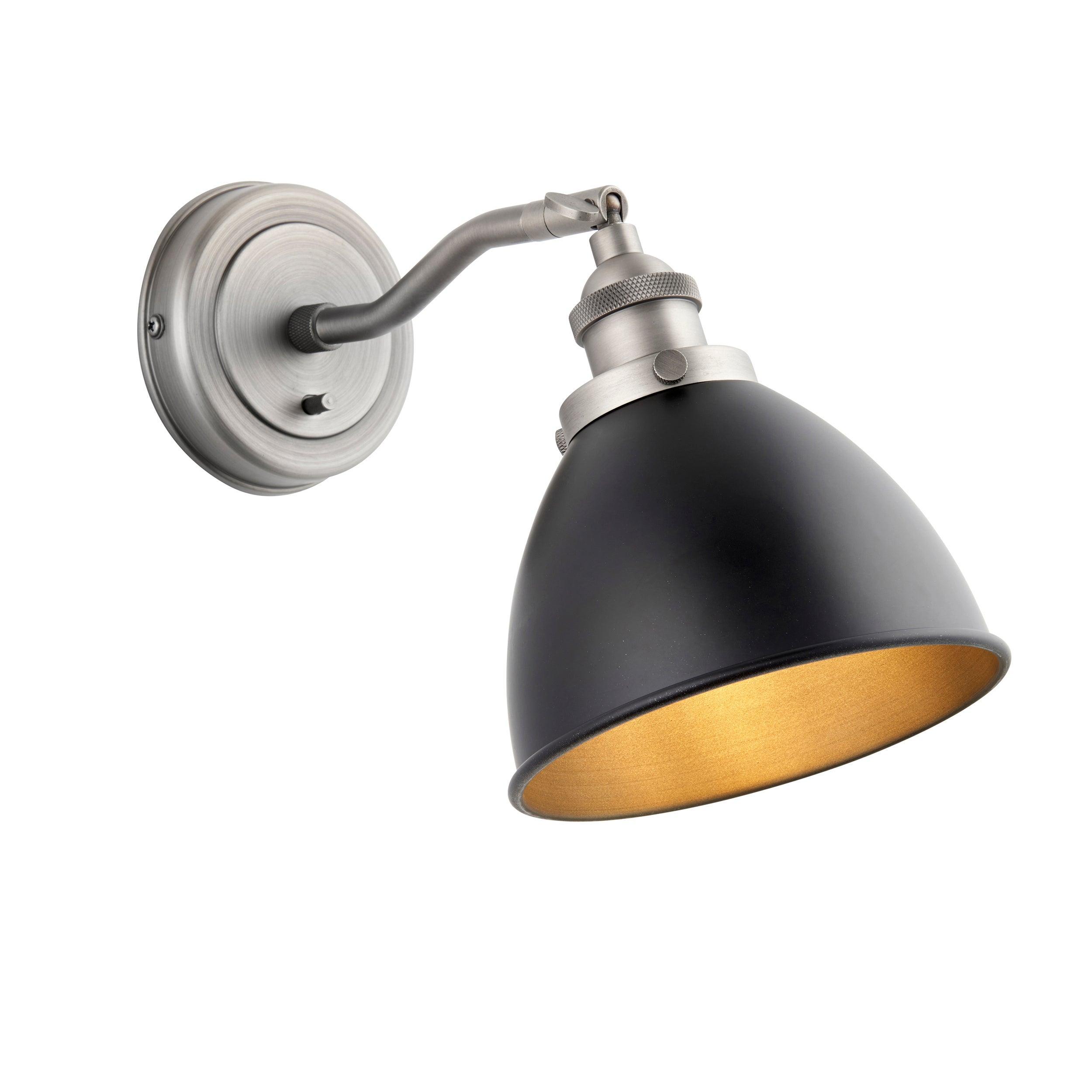 franklin pewter black metal shade wall light by Endon Lighting Living room image