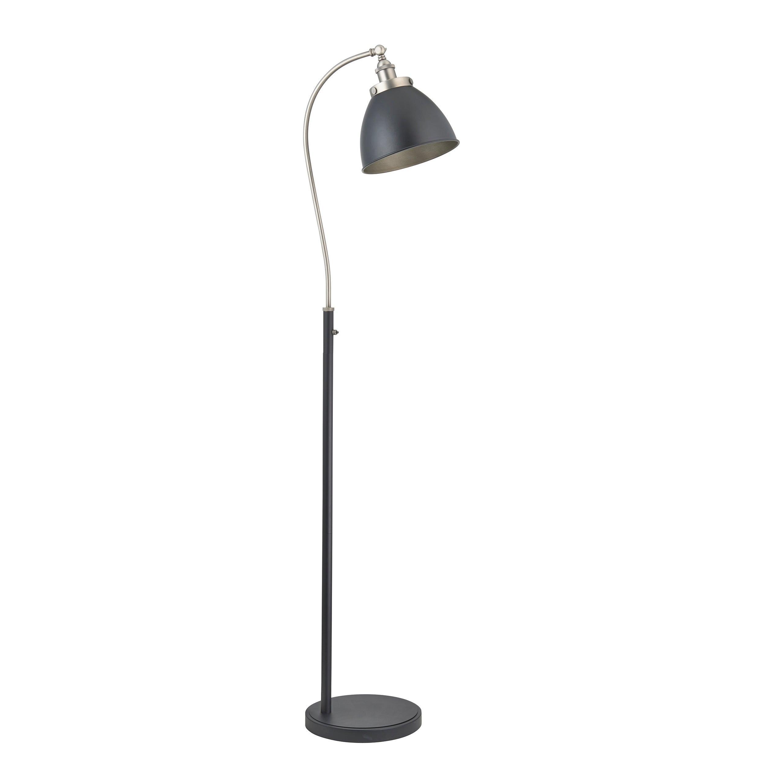 franklin 1 light pewter black floor lamp by Endon Lighting Bedroom Close Up Image