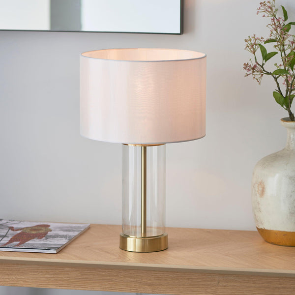 Lessina 1 Light Small Brass & Glass Touch Table Lamp-Endon Lighting-Living-Room-Tiffany Lighting Direct-[image-position]