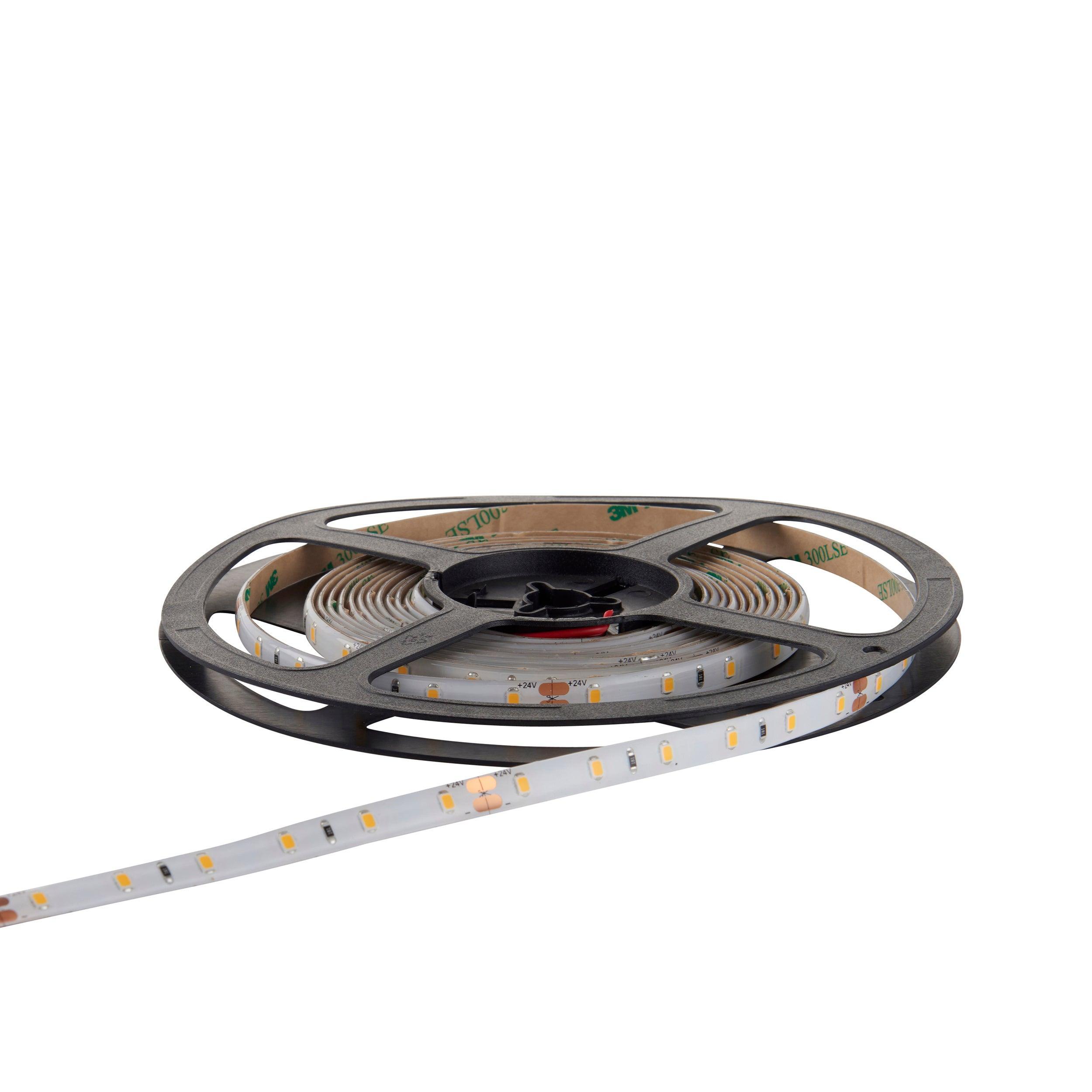 orion65 led 3000k 4 8w m 5m ip65 24w led flexible strip light by saxby lighting, close up image 334
