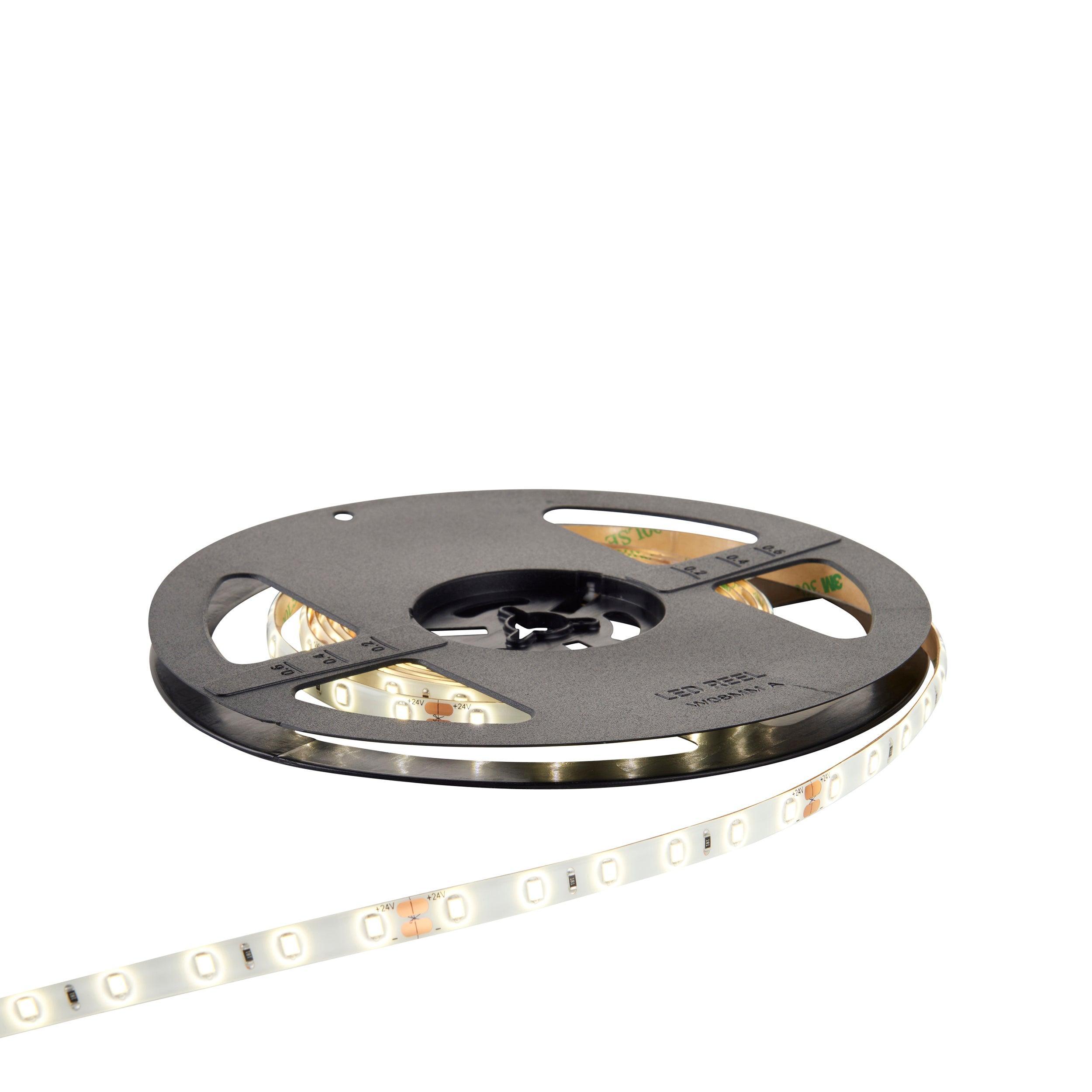 orion65 led 4000k 4 8w m 5m ip65 24w led flexible strip light by saxby lighting, close up image 333