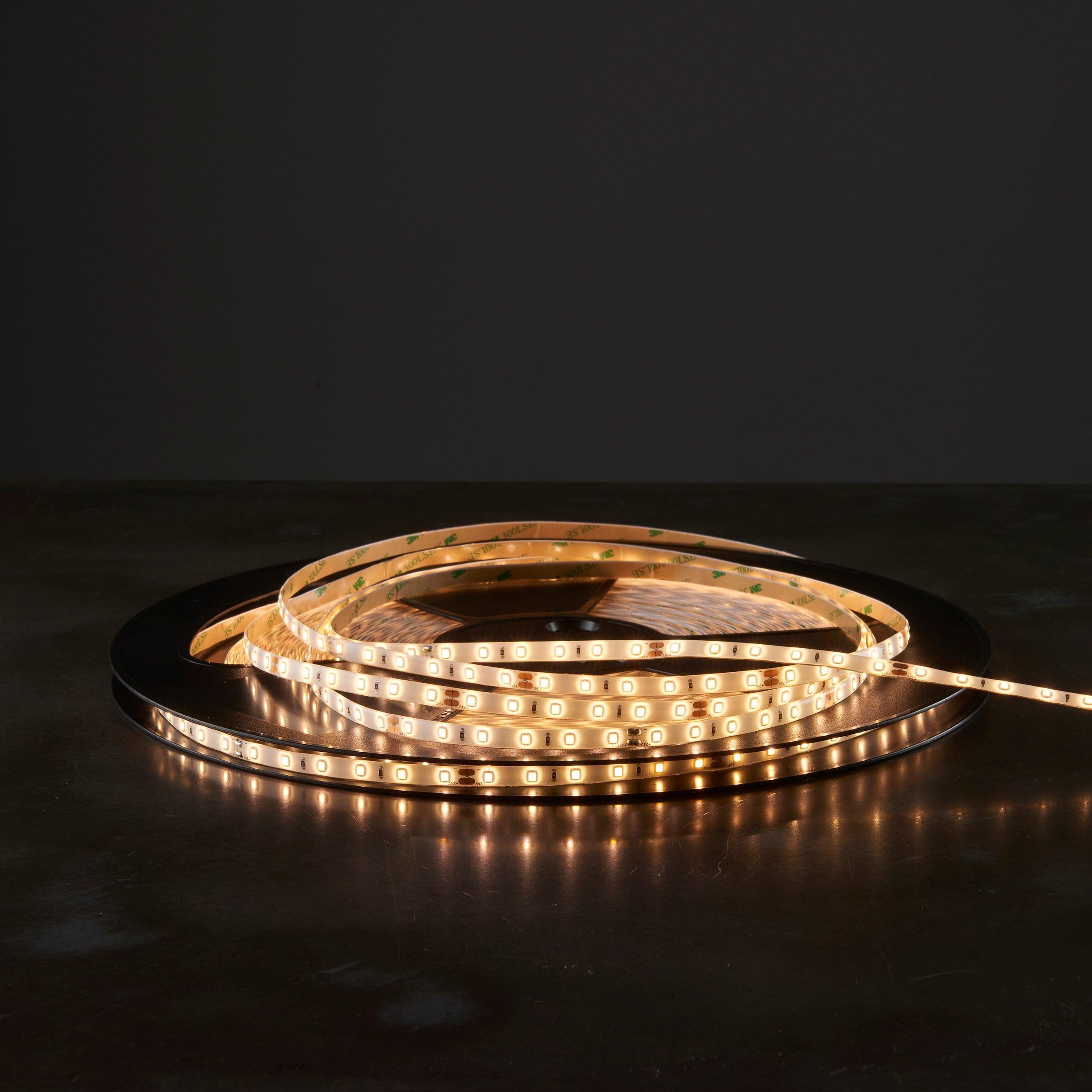 orion65 led 3000k 4 8w m 30m ip65 144w led flexible strip light by saxby lighting, close up image 147