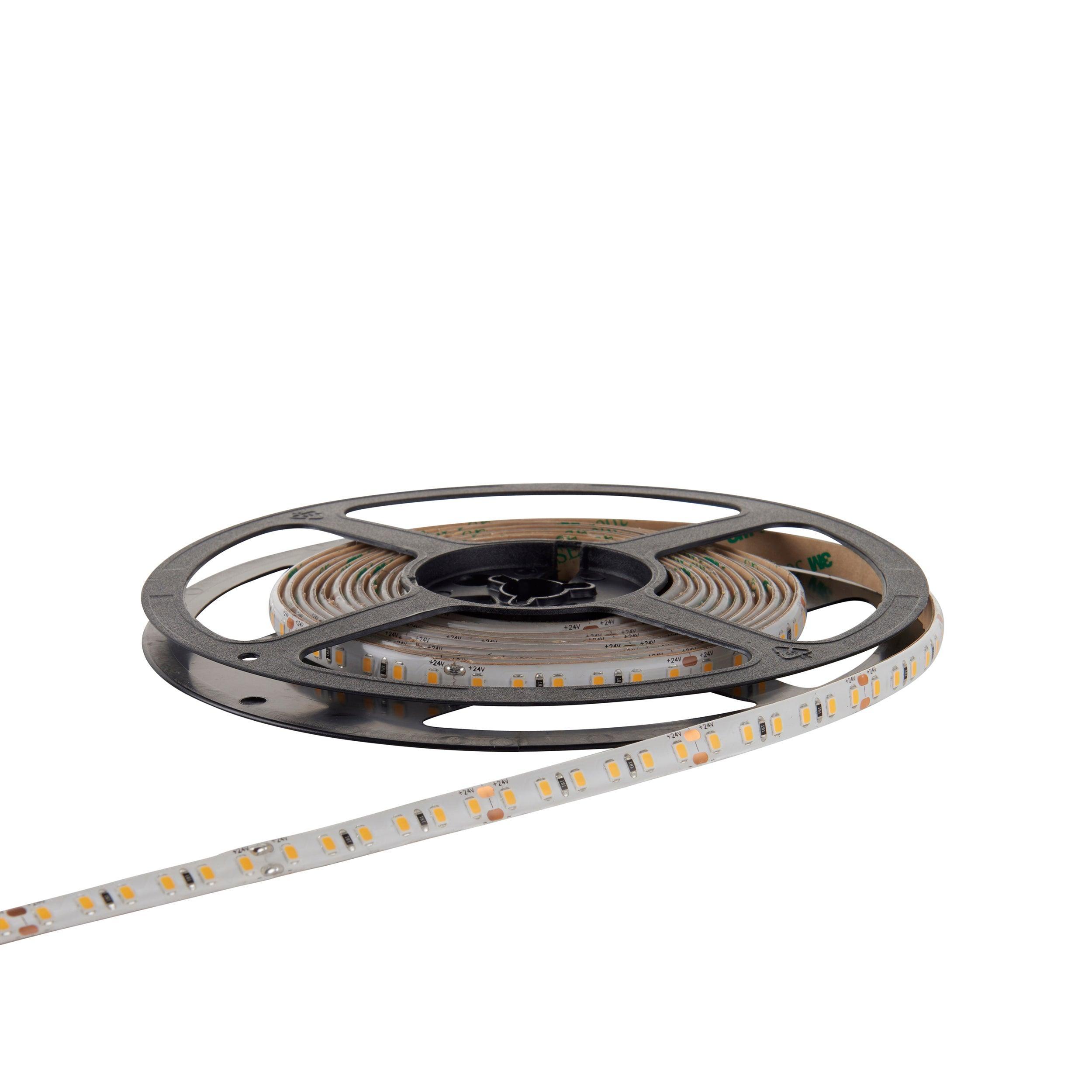 orion65 led 3000k 9 6w m 5m ip65 48w led flexible strip light by saxby lighting, close up image 285