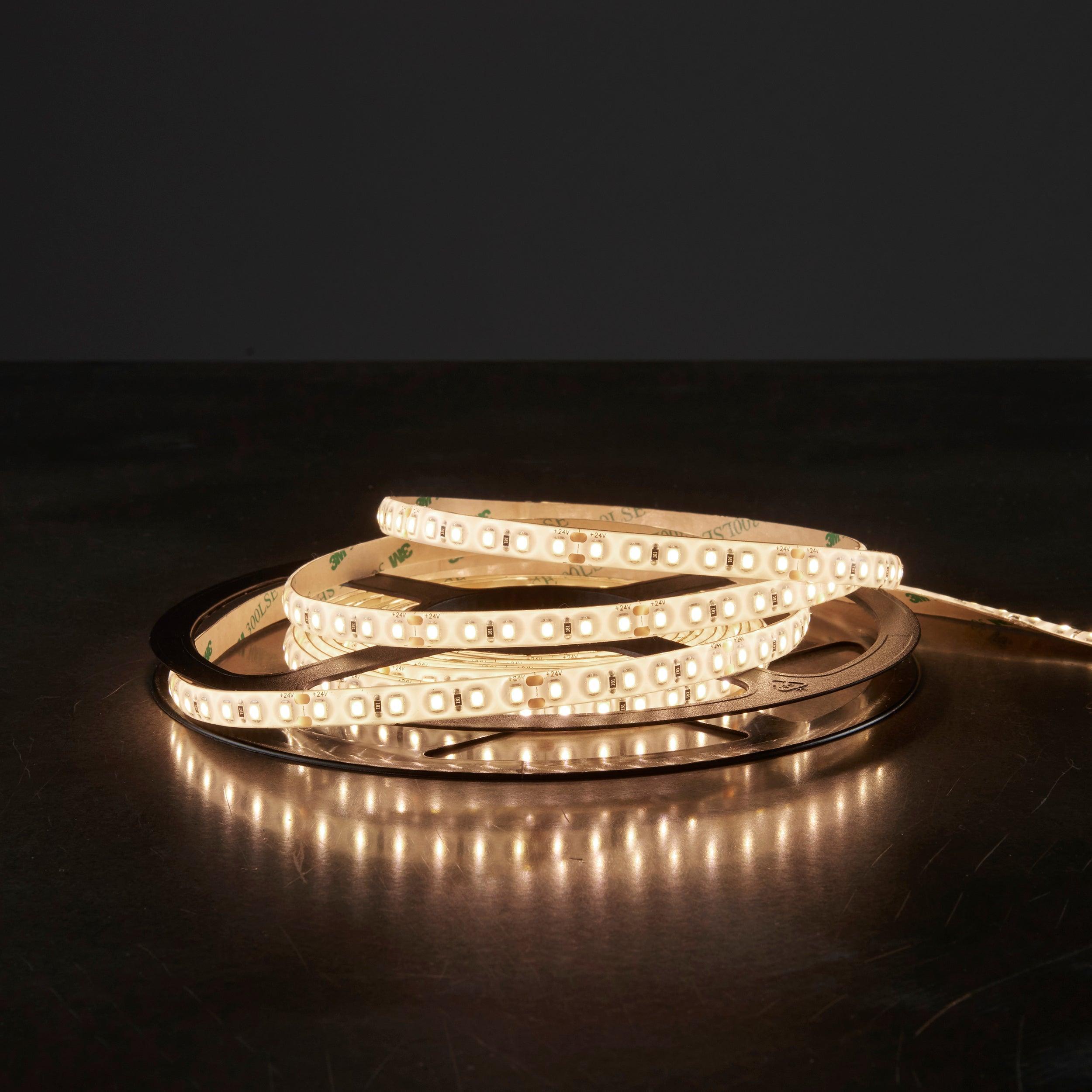 orion65 led 4000k 9 6w m 5m ip65 48w led flexible strip light by saxby lighting, close up image 152