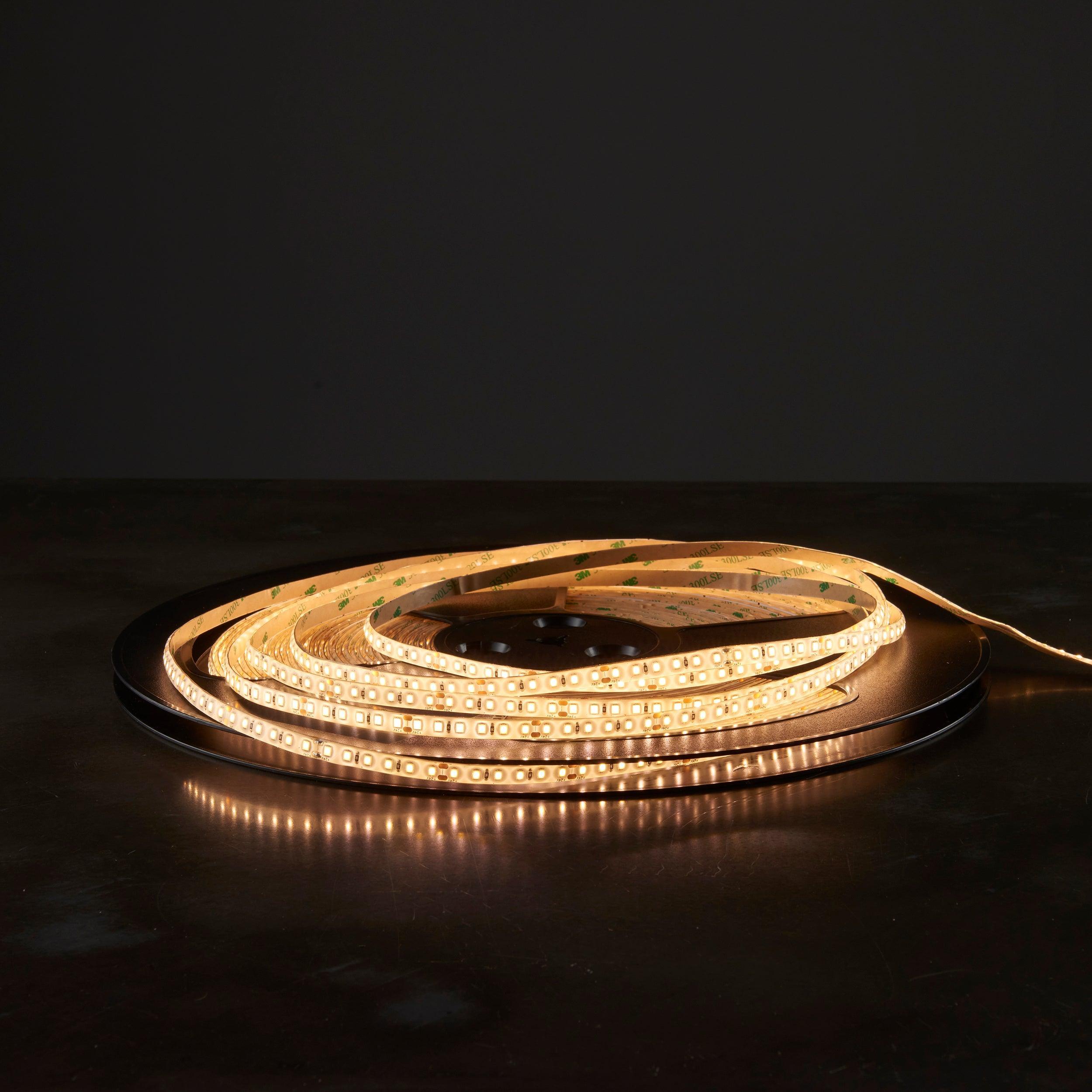 orion65 led 3000k 9 6w m 30m ip65 288w led flexible strip light by saxby lighting, close up image 145