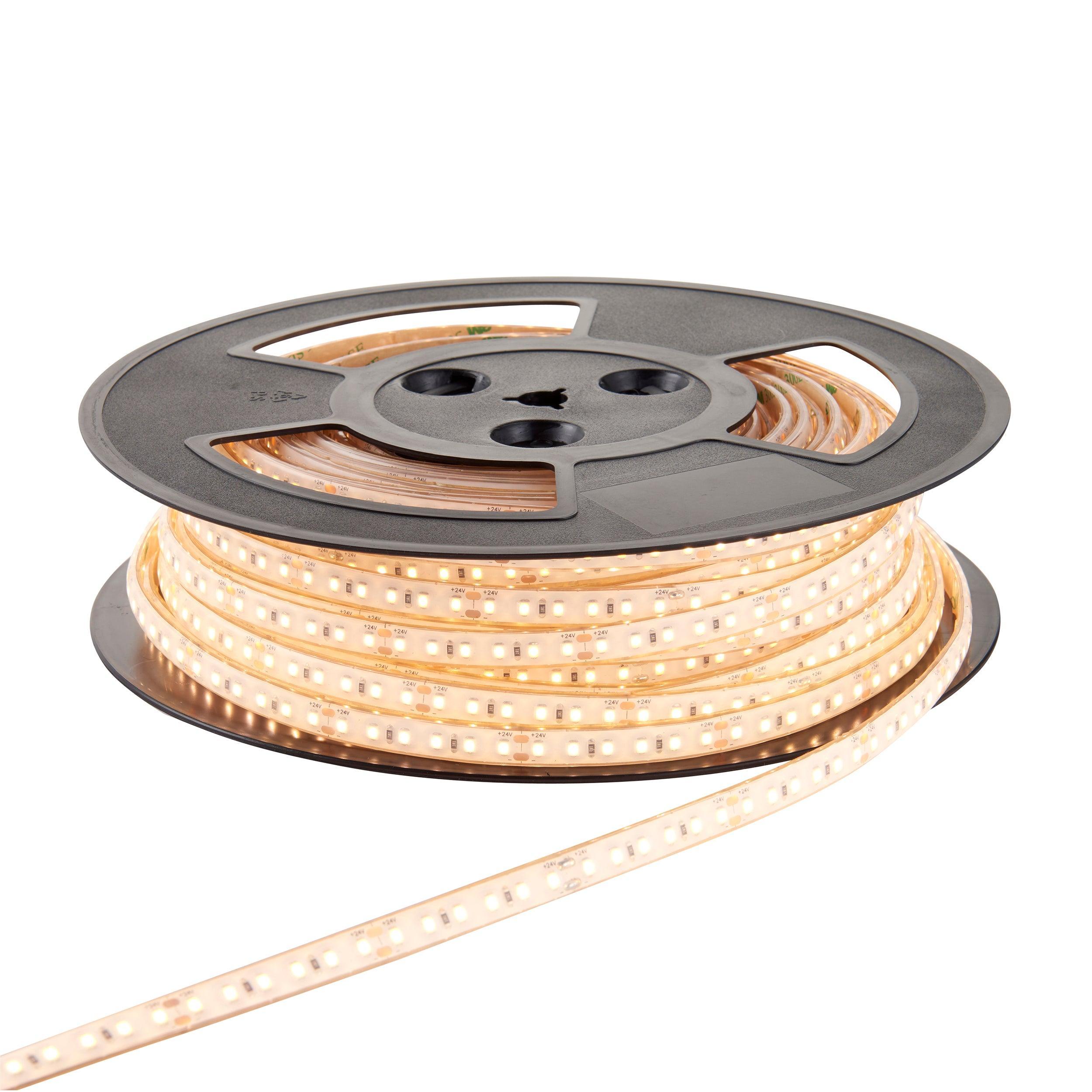 orion67 led 3000k 9 6w m 30m ip67 288w led flexible strip light by saxby lighting, close up image 315