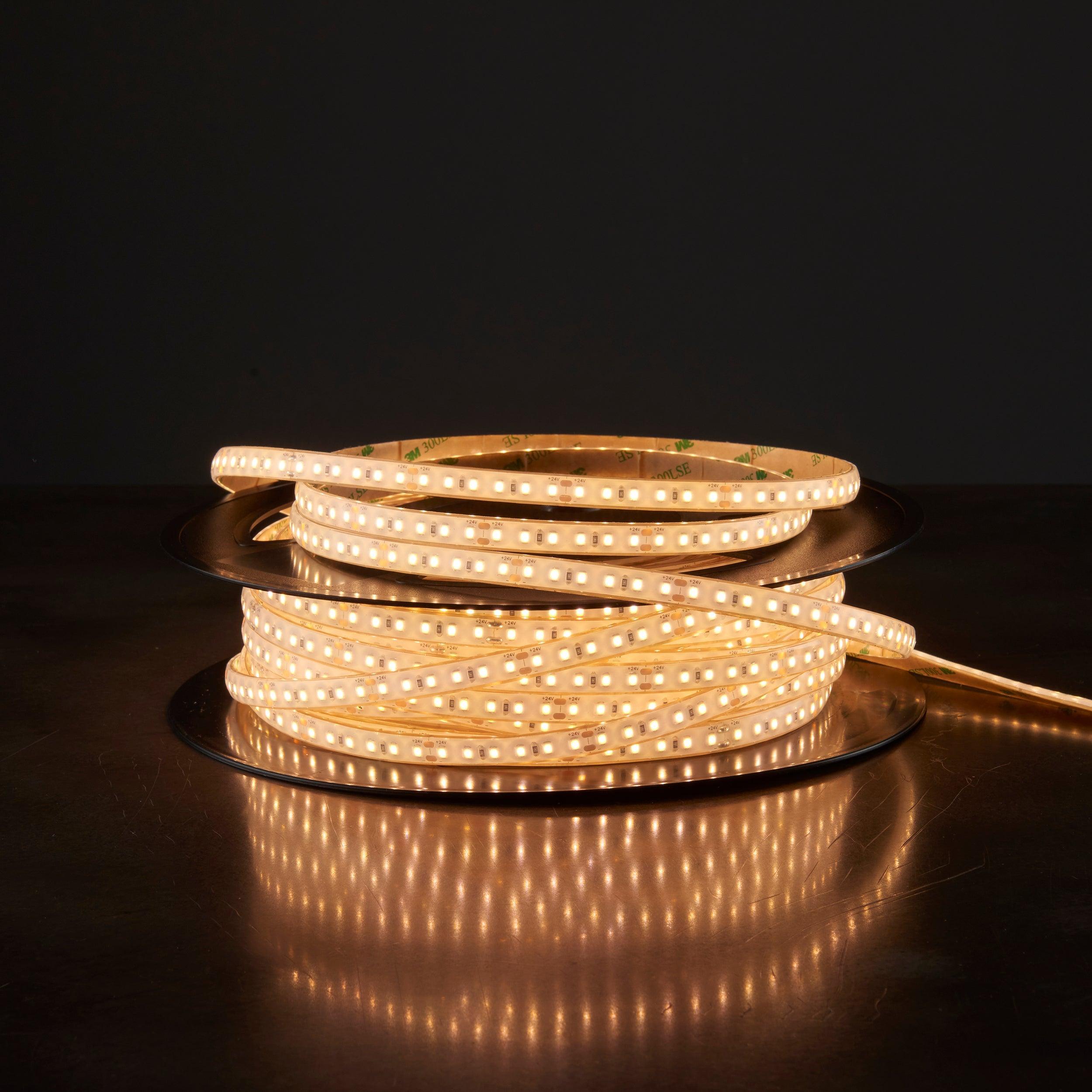 orion67 led 3000k 9 6w m 30m ip67 288w led flexible strip light by saxby lighting, close up image 140